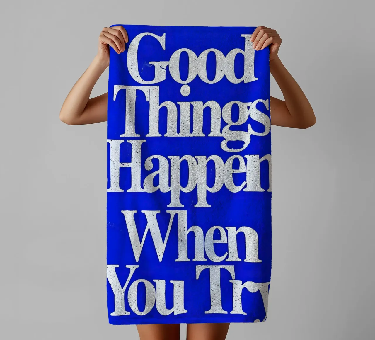 'Good Things Happen When You Try asciugamano da bagno da Type & Tape