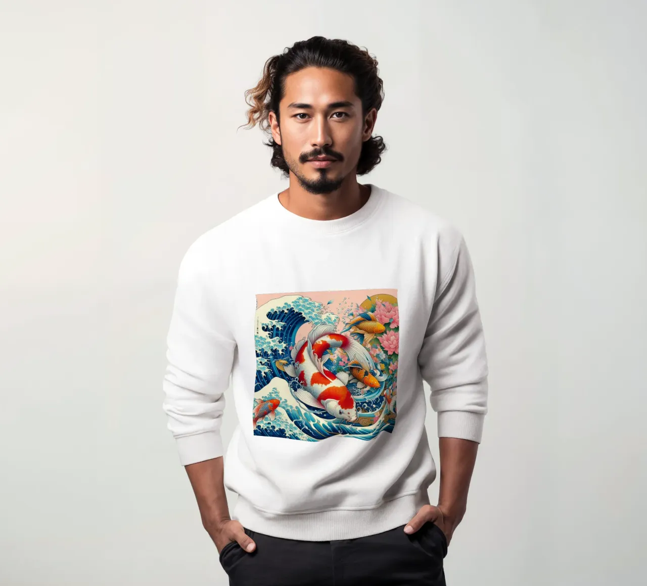 Il mare blu e il pesce giapponese felpa da Delaney Okuneva
