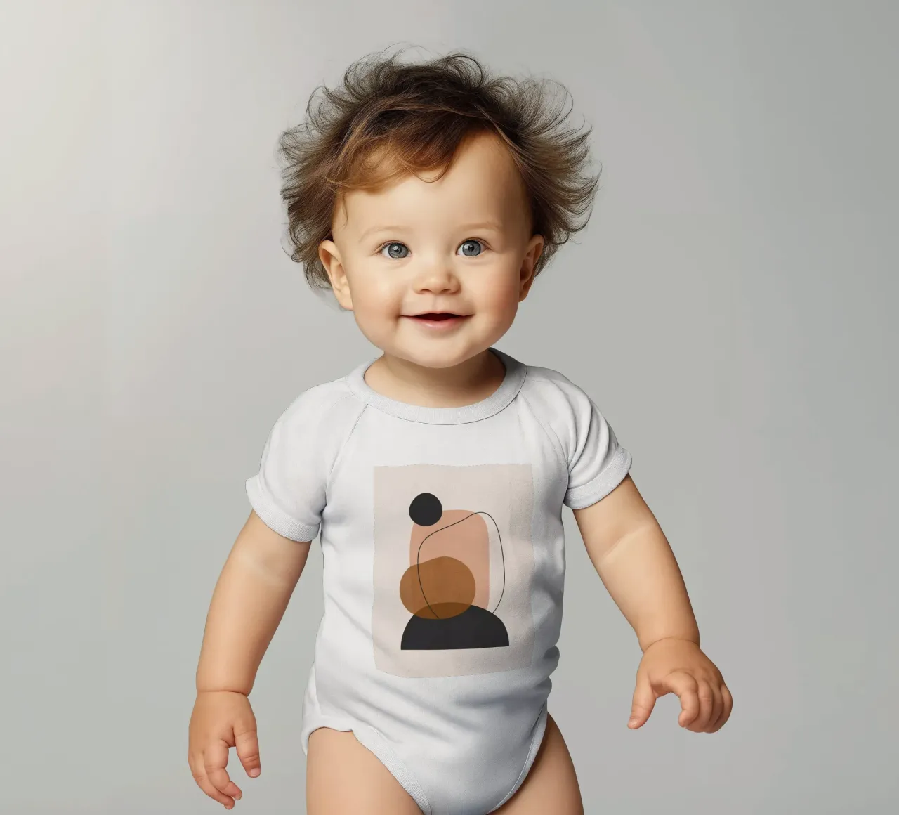 Minimale abstrakte Kunst 12 Kurzarm Babybody von ThingDesign