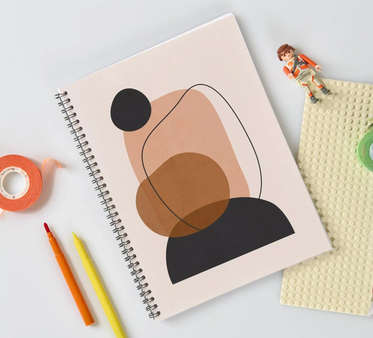 Minimal Abstract Art 12 spiral notebook by ThingDesign
