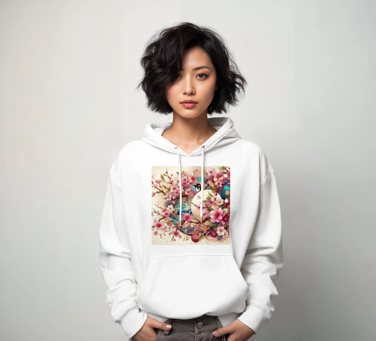 Sakura rosa felpa con cappuccio da Delaney Okuneva