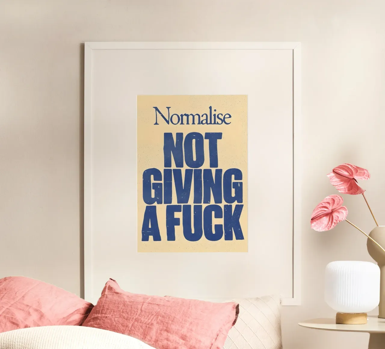 Normalise NOT GIVING A poster con telaio in plastica da Type & Tape
