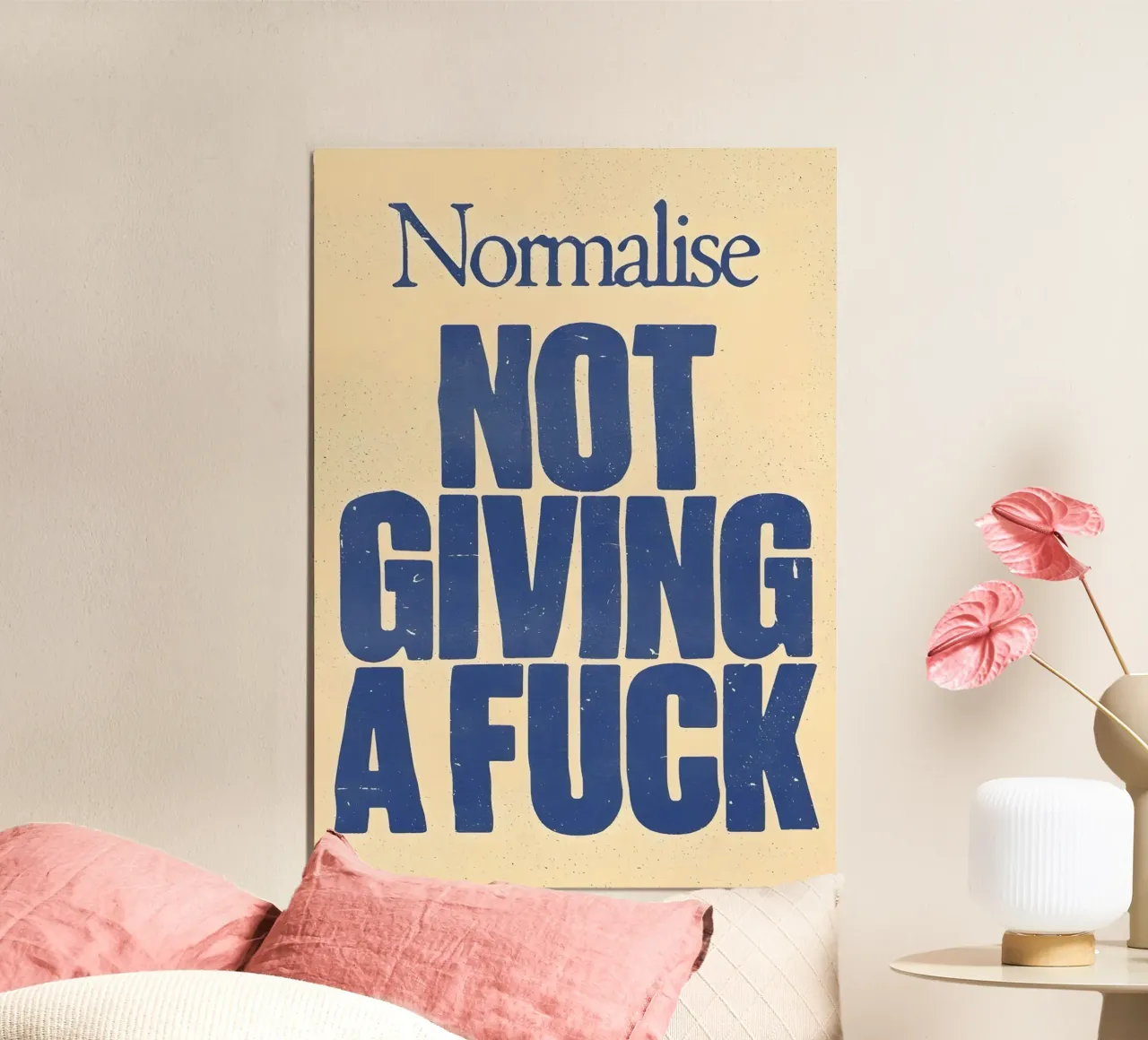 Normalise NOT GIVING A poster con telaio in plastica da Type & Tape