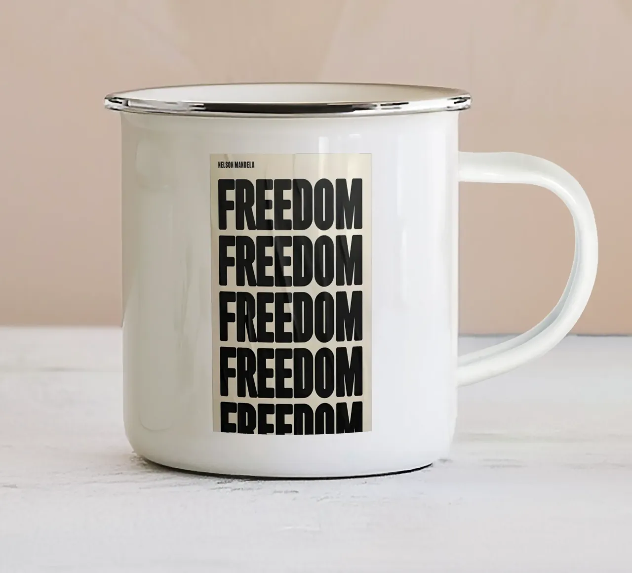 FREEDOM tazza in smalto da Type & Tape