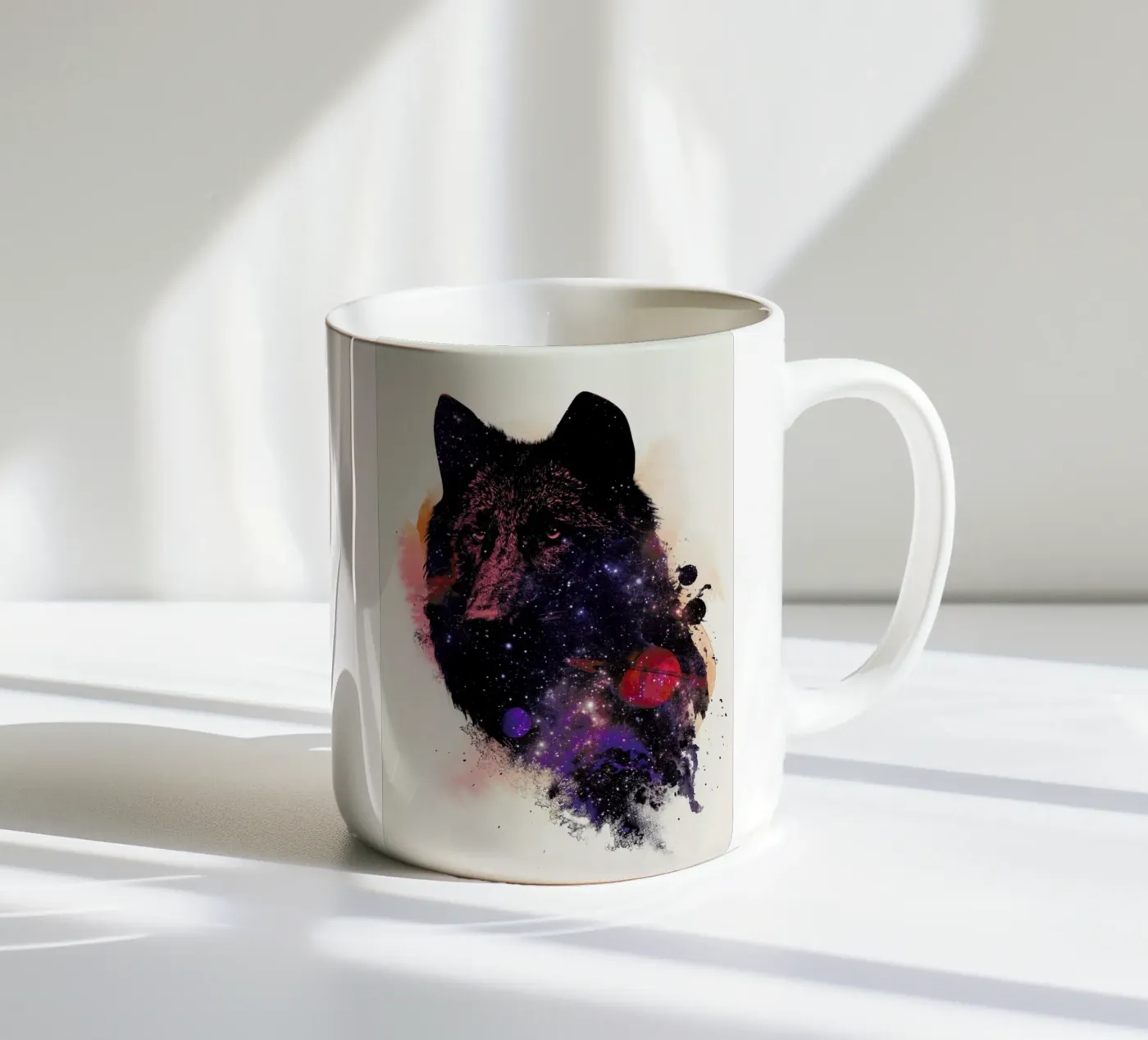 Universal Wolf ceramic mug by Róbert Farkas