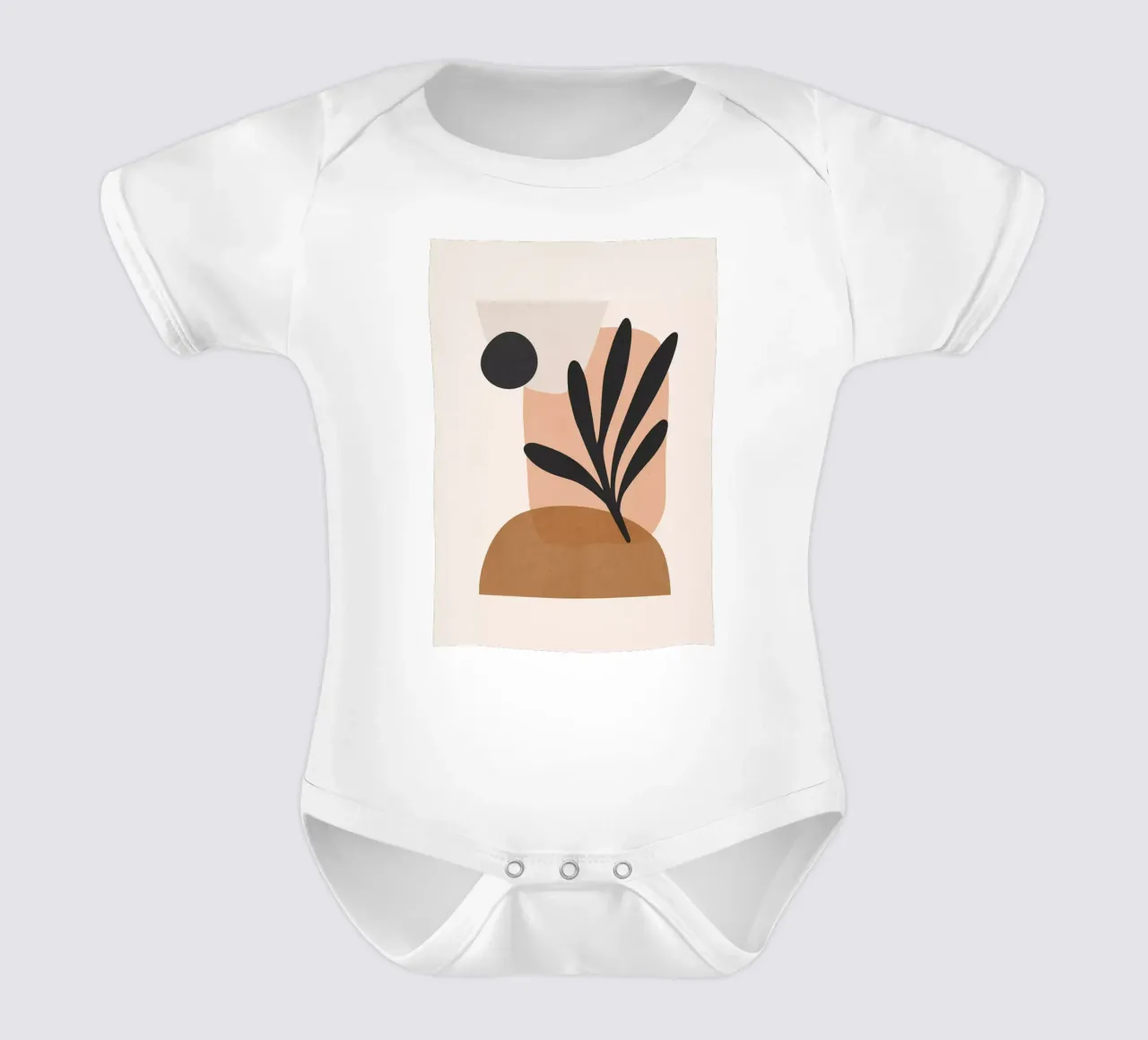 Minimal Abstract Art 11 short-sleeve baby romper by ThingDesign