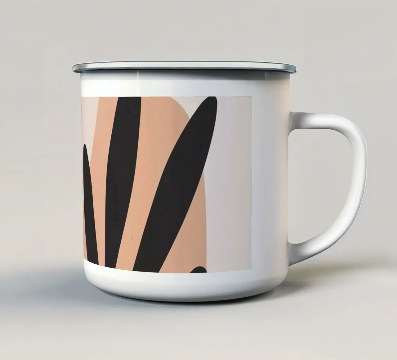 Minimalistische abstracte kunst 11 emaille mok van ThingDesign