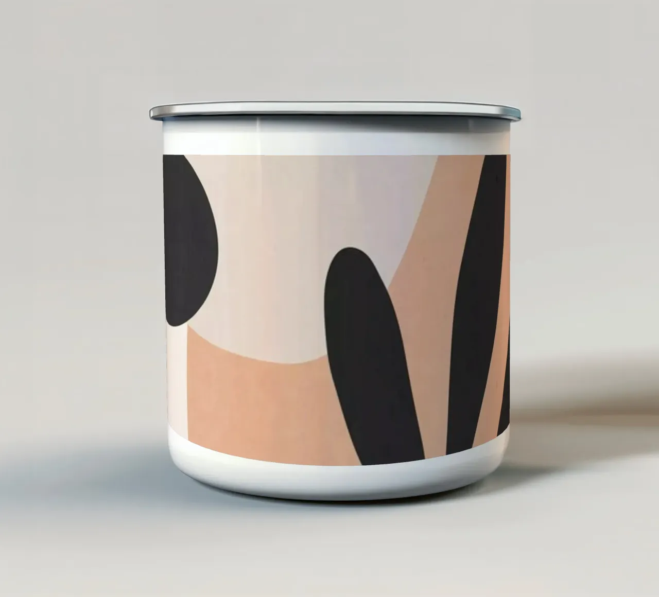 Minimalistische abstracte kunst 11 emaille mok van ThingDesign