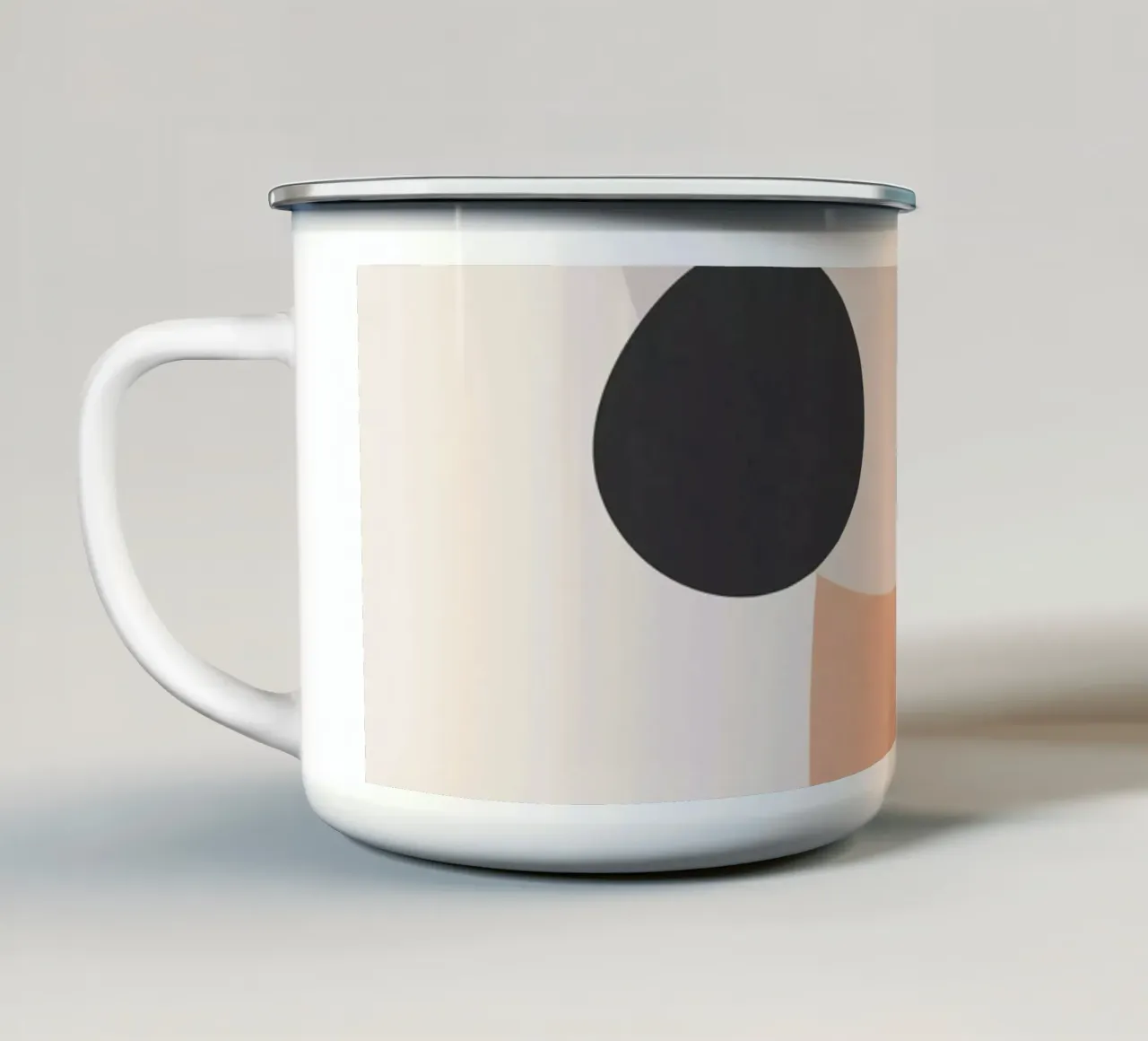 Minimalistische abstracte kunst 11 emaille mok van ThingDesign