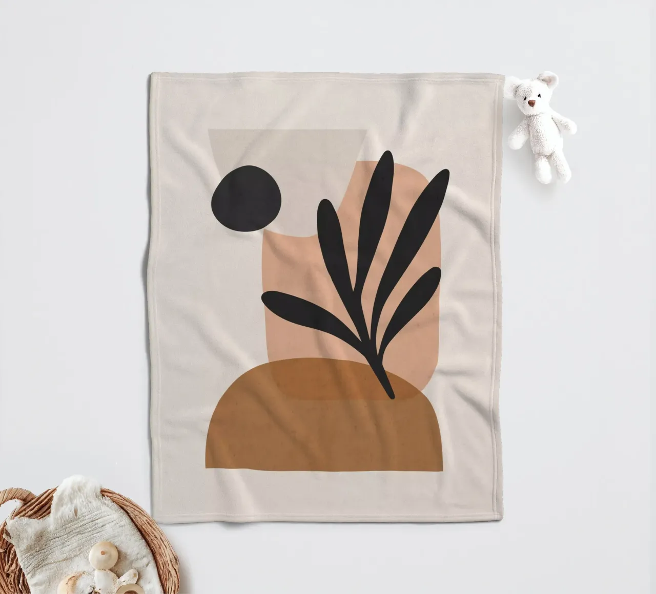 Minimal Abstract Art 11 fleece blanket by ThingDesign
