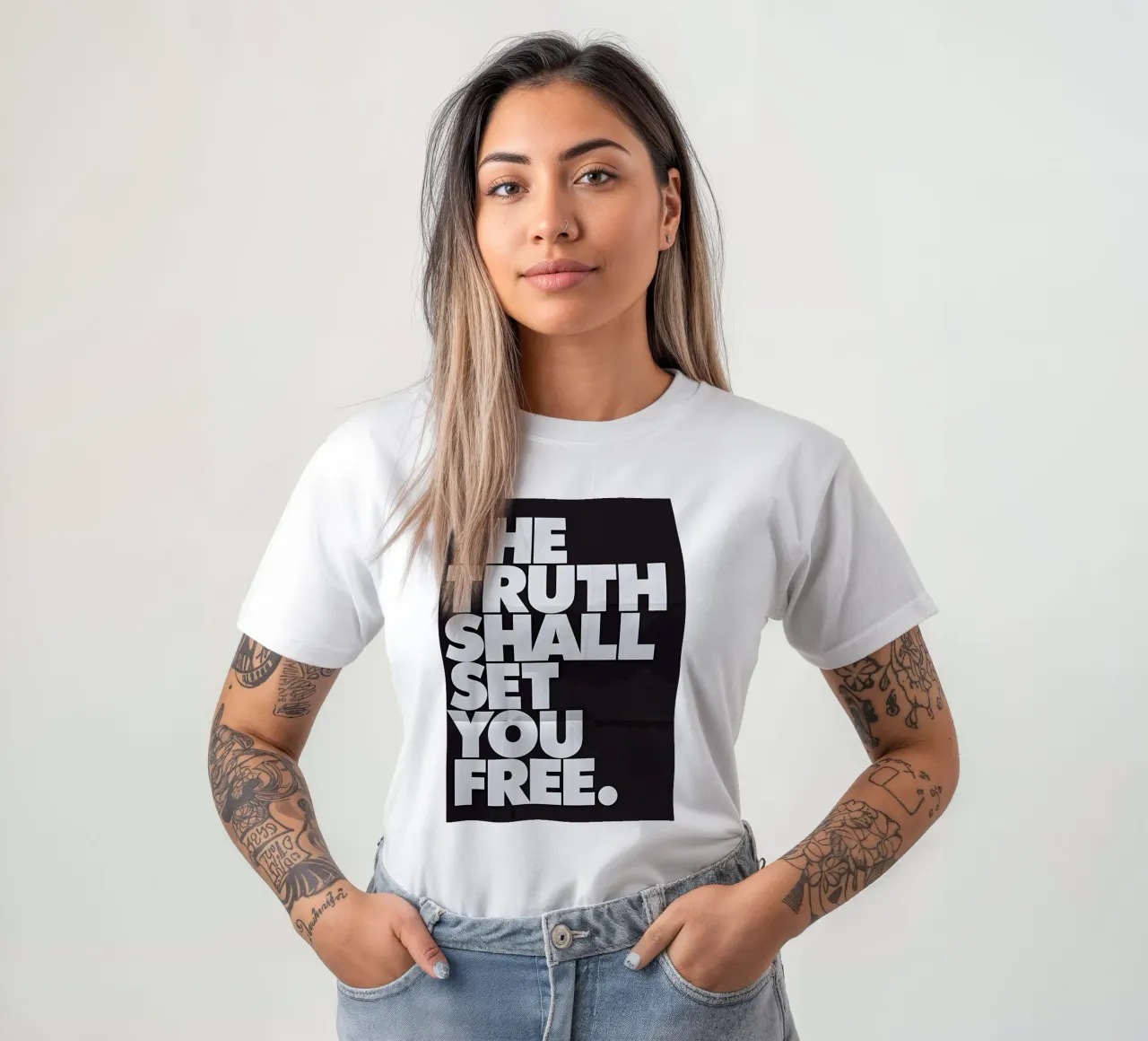 THE TRUTH SHALL SET YOU FREE. t-shirt da Type & Tape