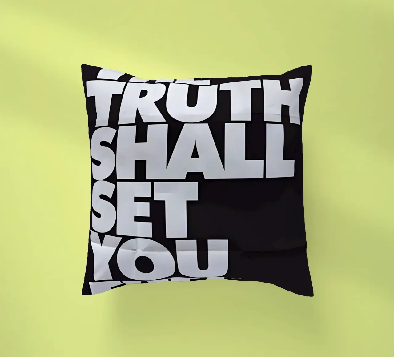 THE TRUTH SHALL SET YOU FREE. cuscino da Type & Tape