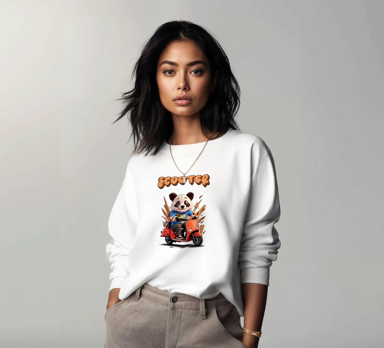 Panda Scooter felpa da Delaney Okuneva