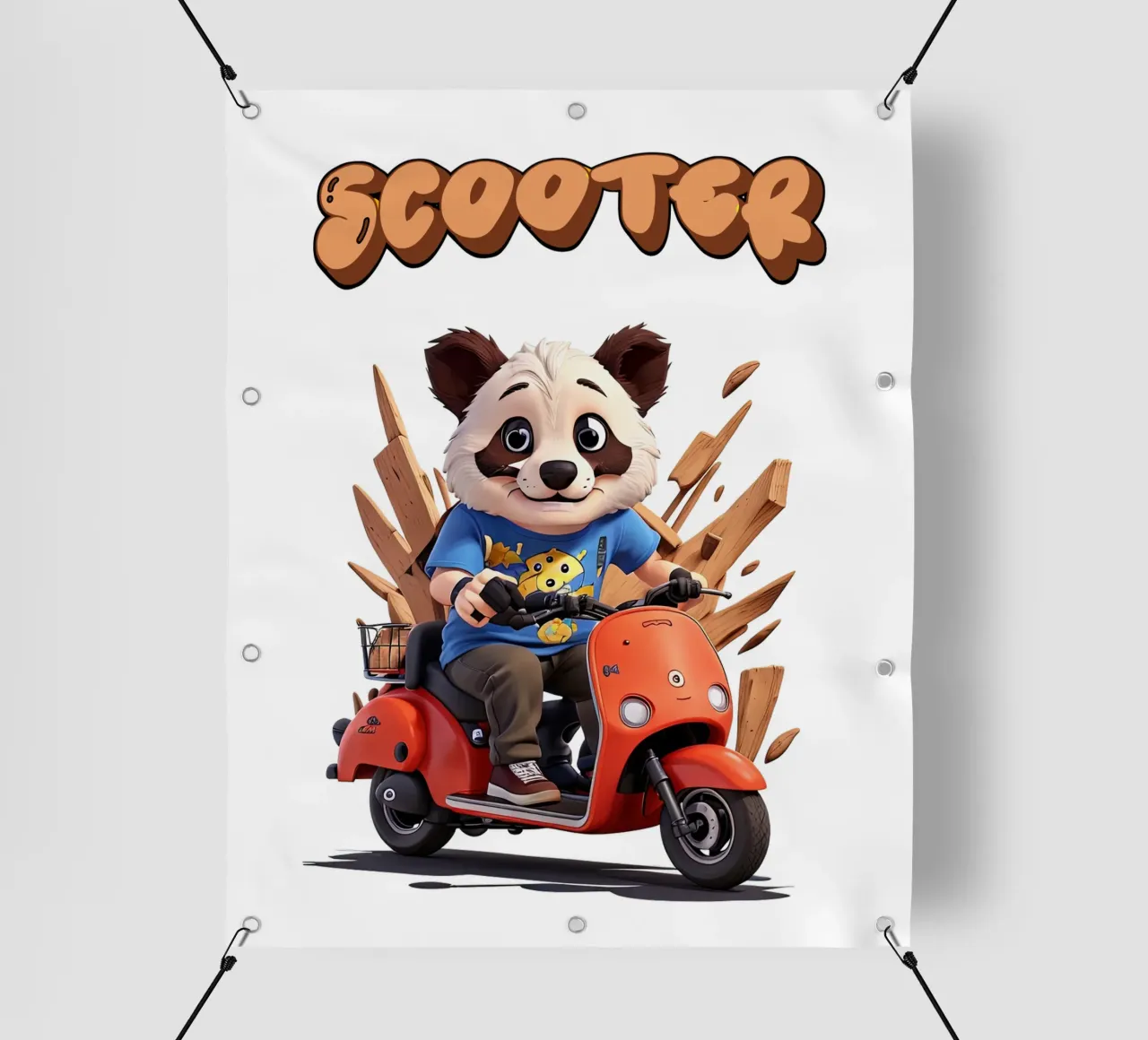 Panda Scooter telo in pvc da Delaney Okuneva