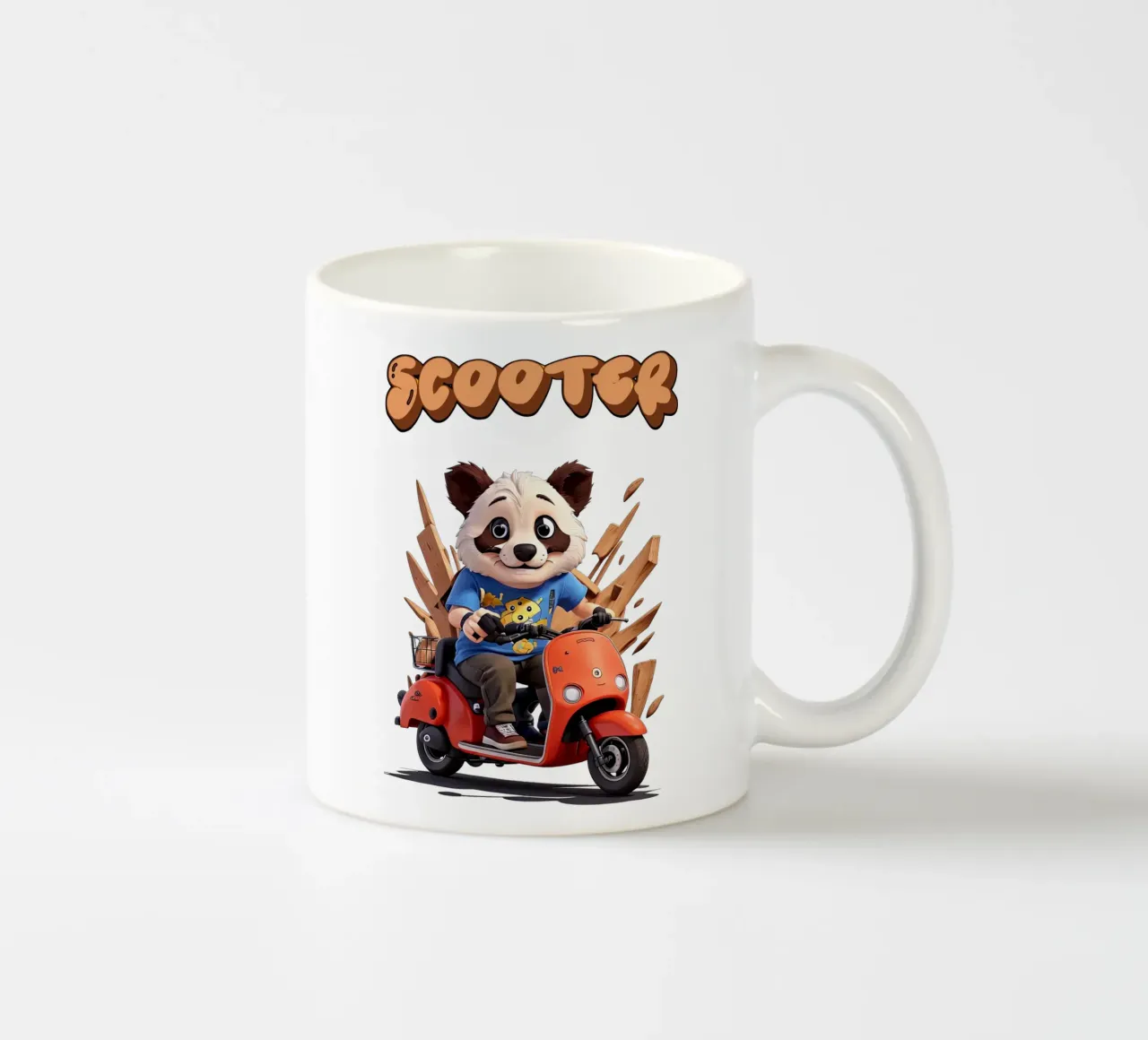 Panda Scooter tazza in ceramica da Delaney Okuneva