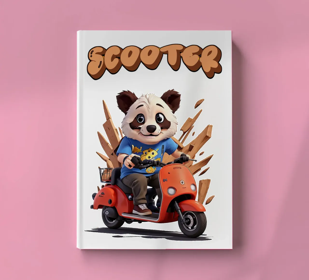 Panda Scooter notebook by Delaney Okuneva