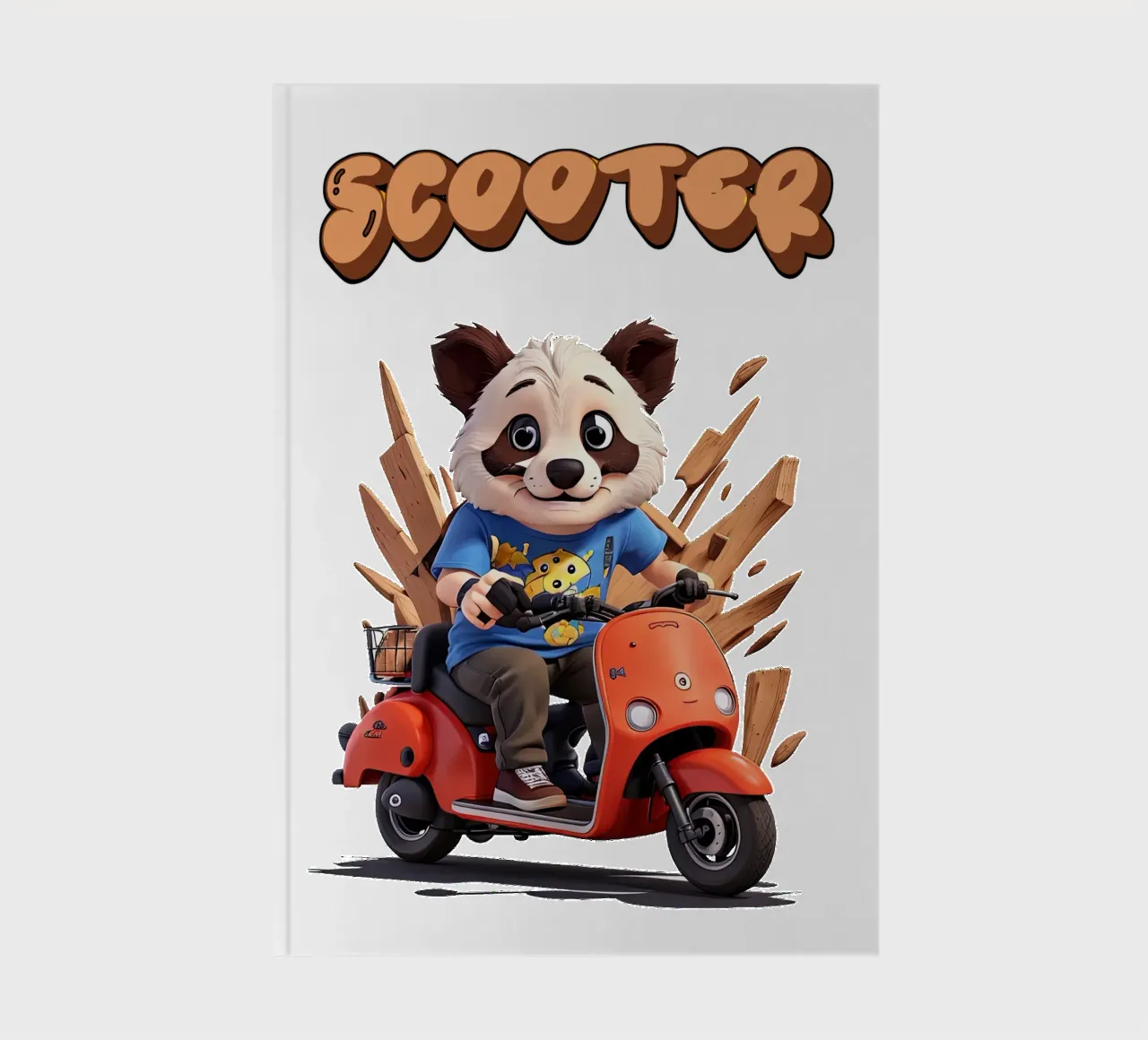 Panda Scooter notebook by Delaney Okuneva