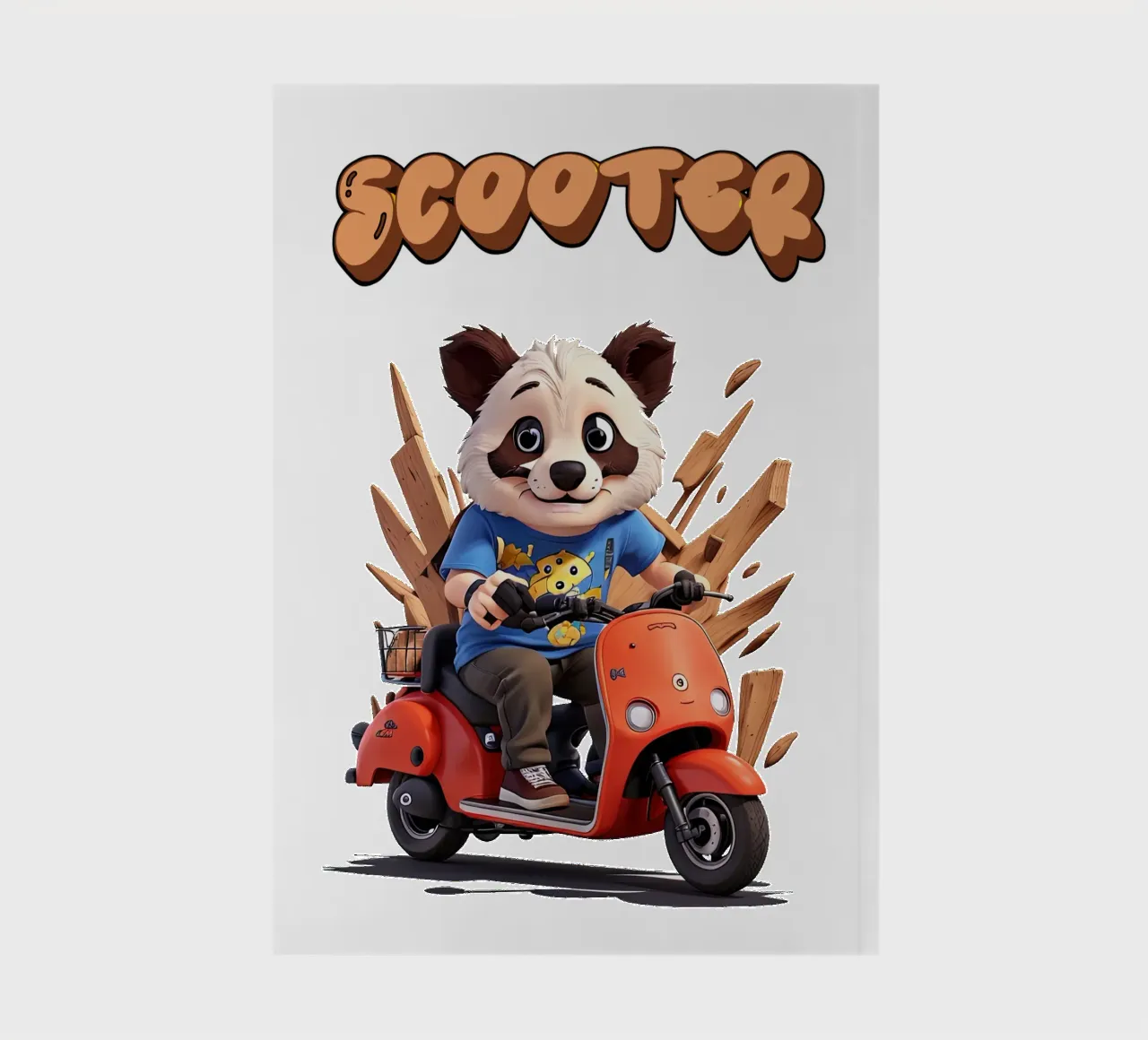 Panda Scooter notebook by Delaney Okuneva