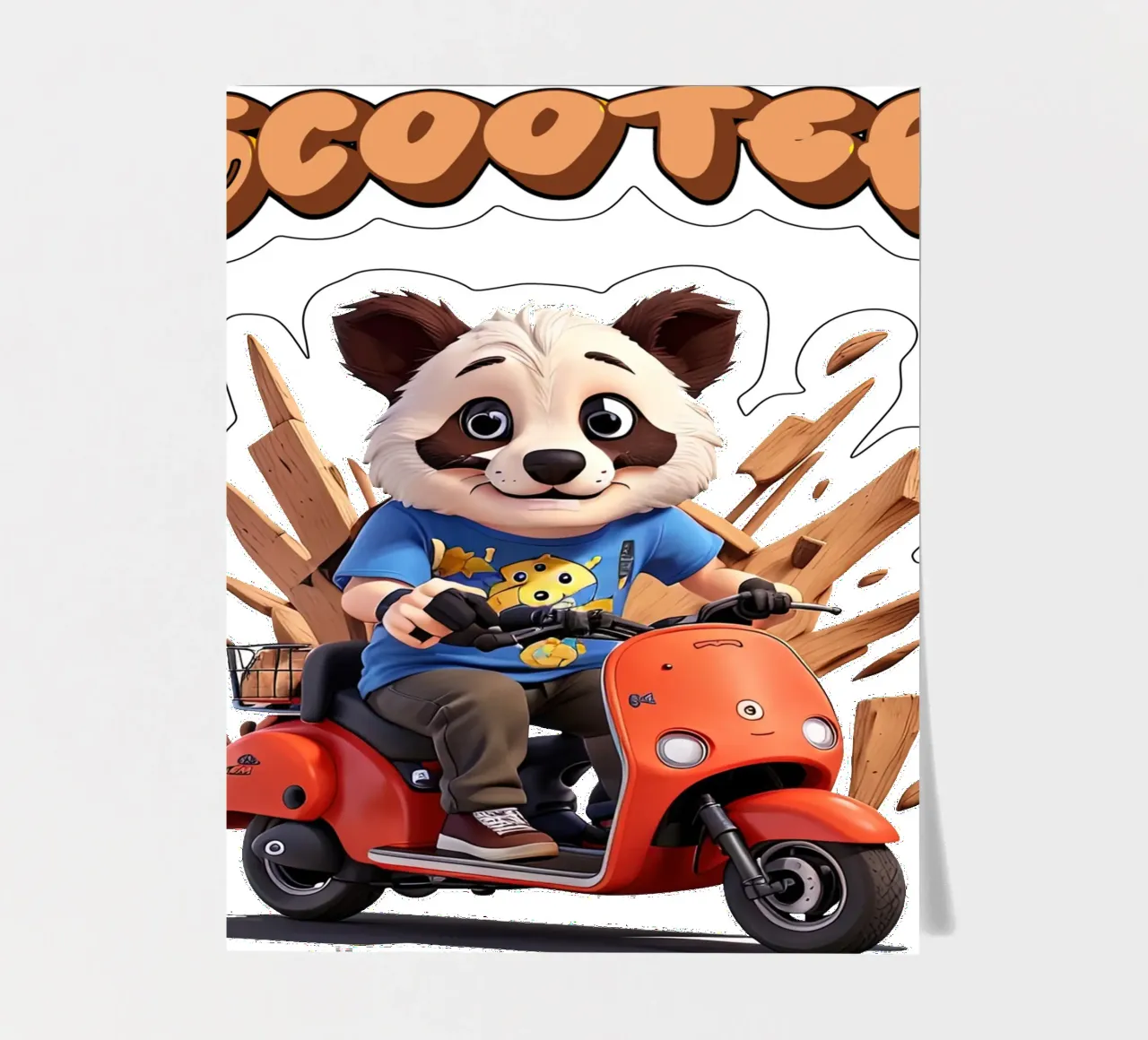 Panda Scooter foglio adesivo da Delaney Okuneva
