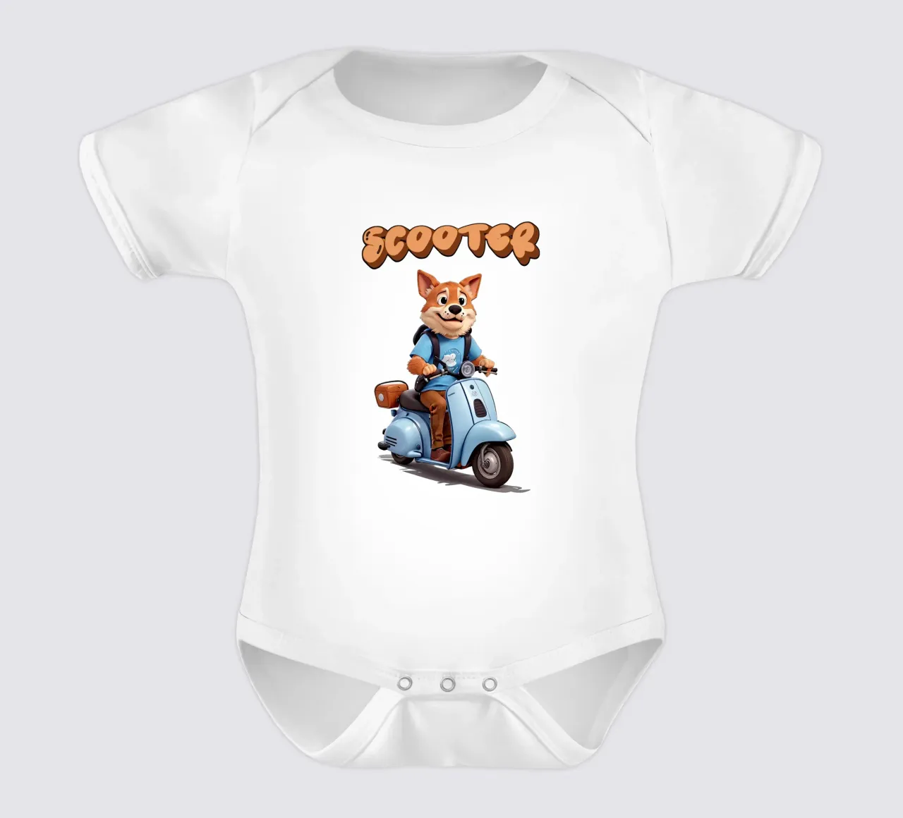 Scooter Foxy body neonato maniche corte da Delaney Okuneva
