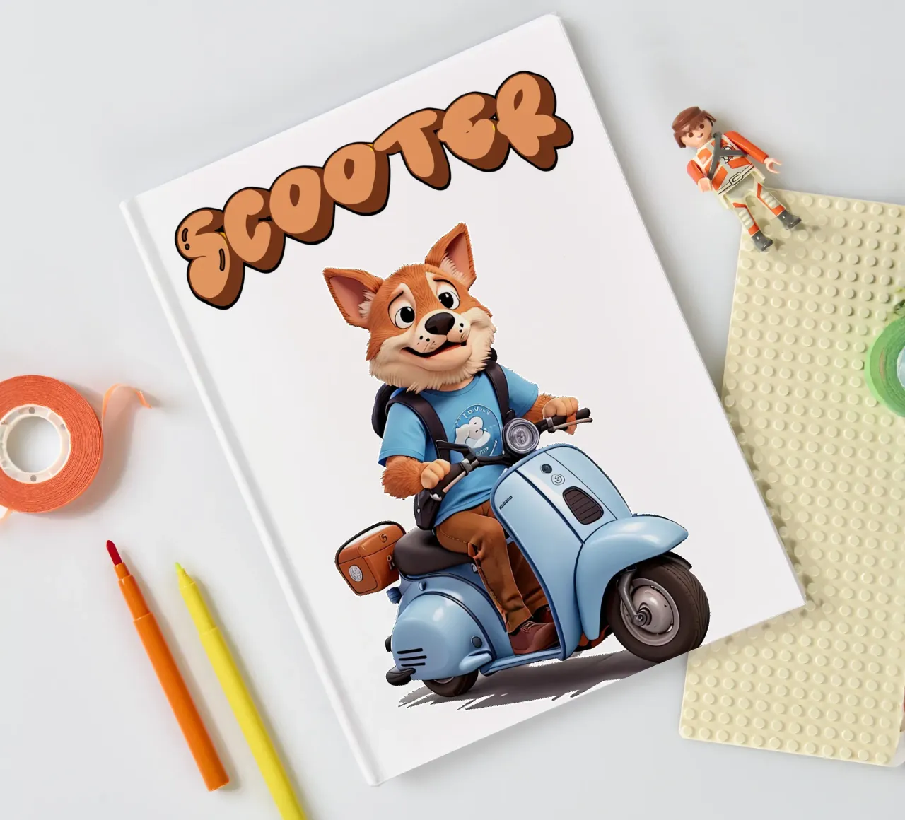 Foxy Scooter notebook by Delaney Okuneva