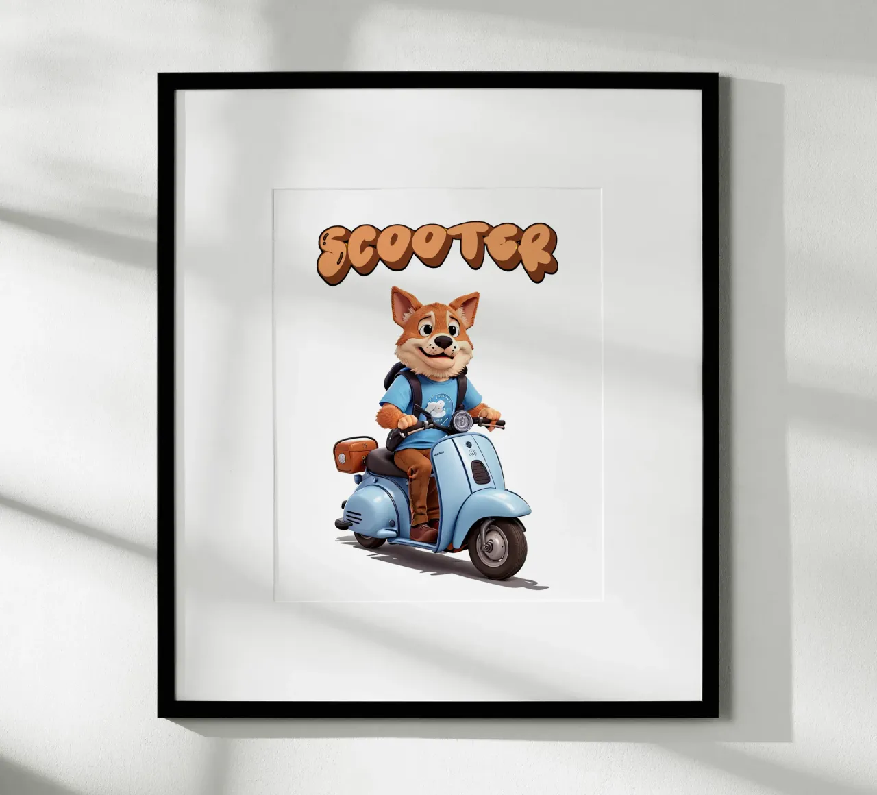Scooter Foxy poster con telaio in alluminio da Delaney Okuneva