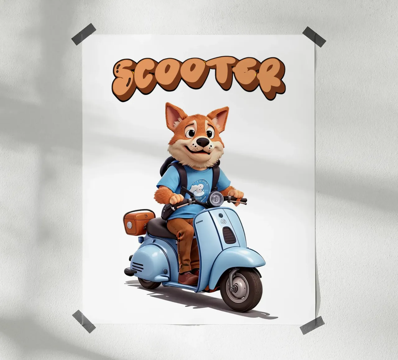 Scooter Foxy poster con telaio in alluminio da Delaney Okuneva