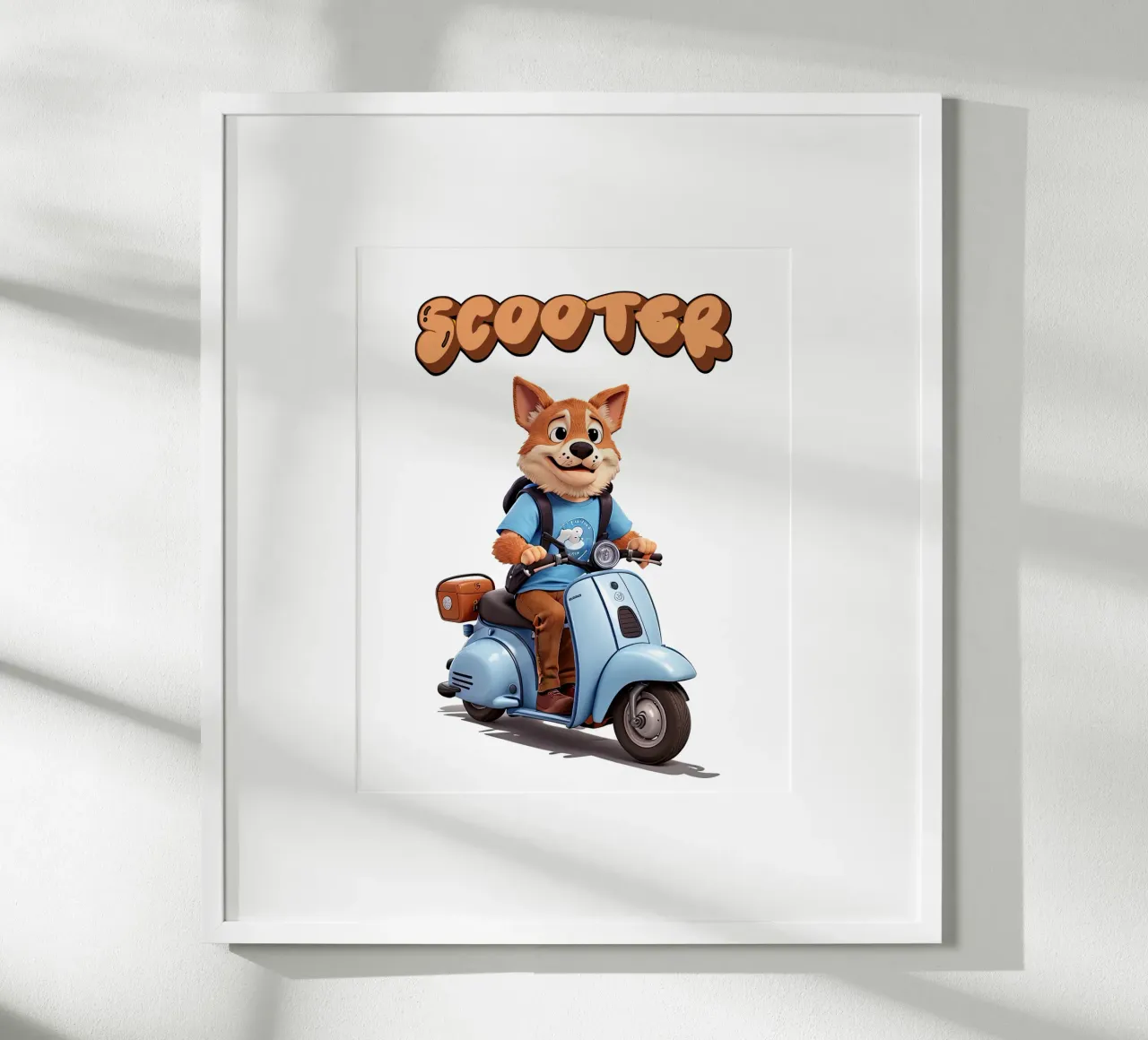 Scooter Foxy poster con telaio in alluminio da Delaney Okuneva