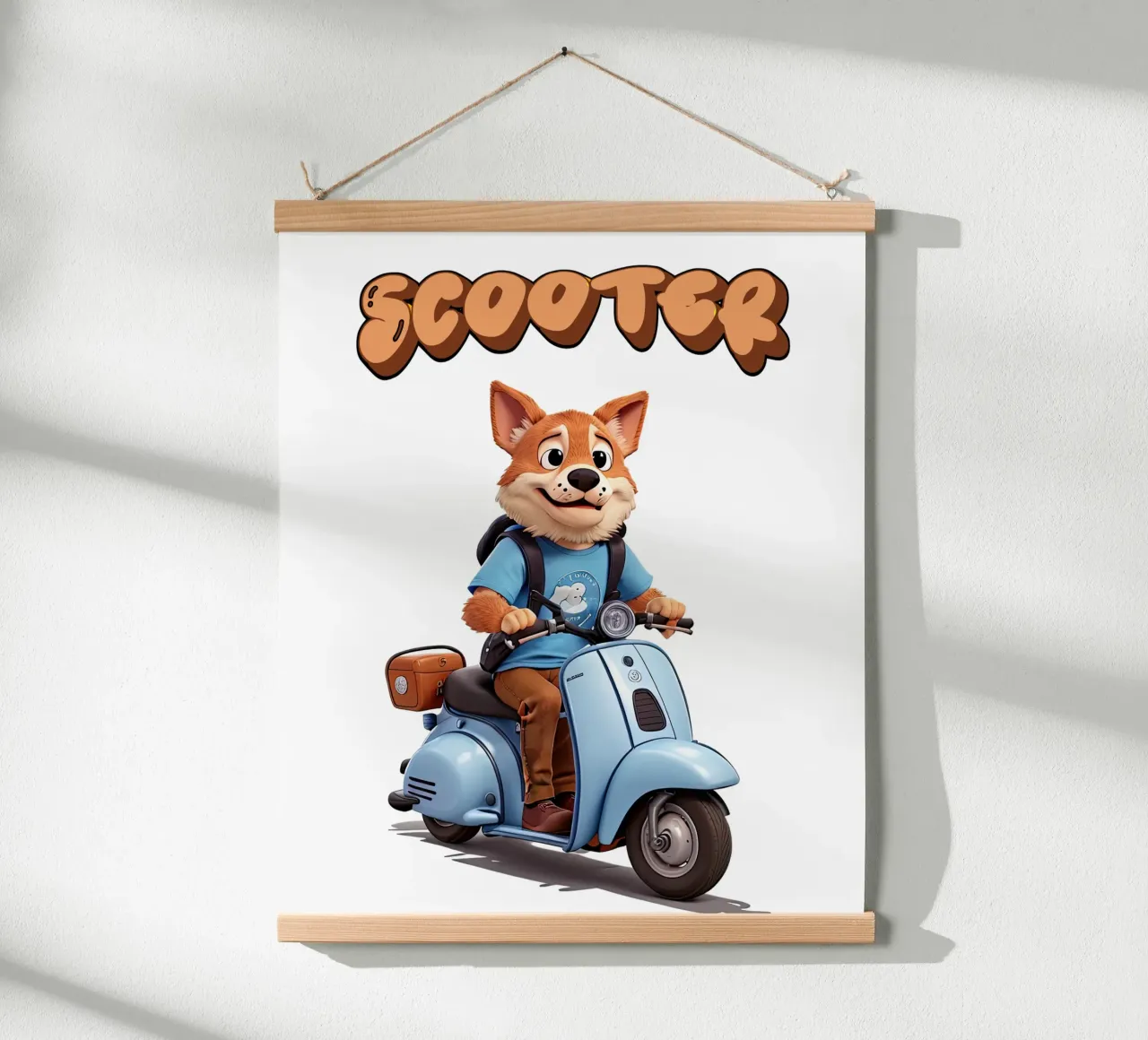 Scooter Foxy poster con telaio in alluminio da Delaney Okuneva