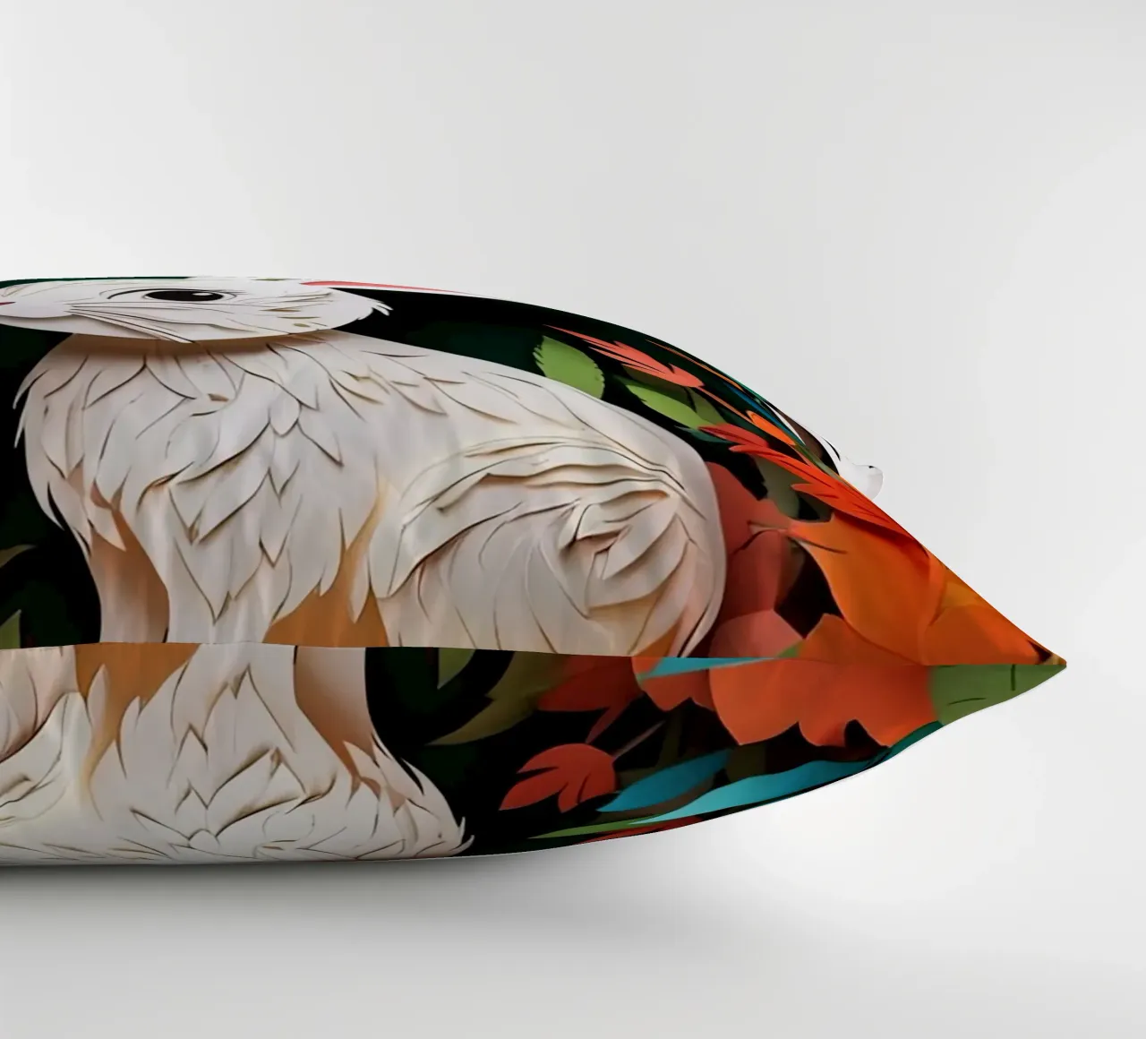 Rabbit Paper Cuting decorative cushion by Delaney Okuneva