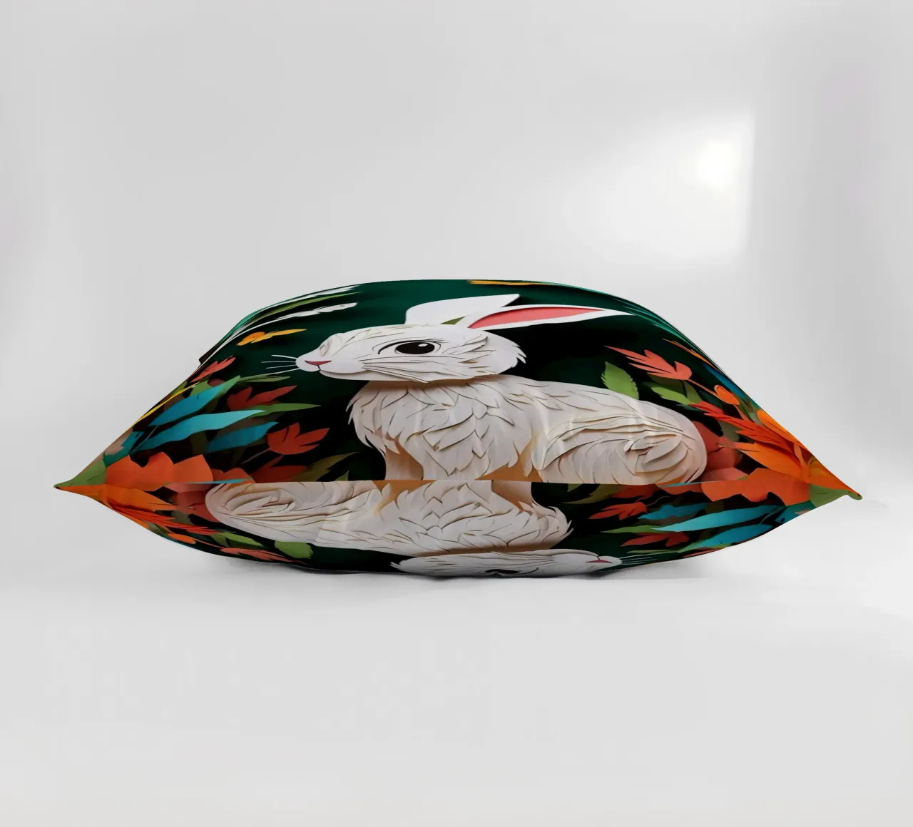 Rabbit Paper Cuting decorative cushion by Delaney Okuneva
