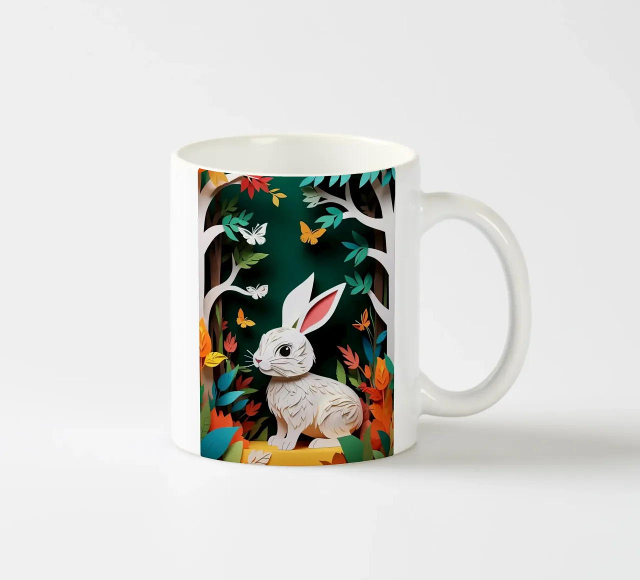 Taglio della carta del coniglio tazza in ceramica da Delaney Okuneva