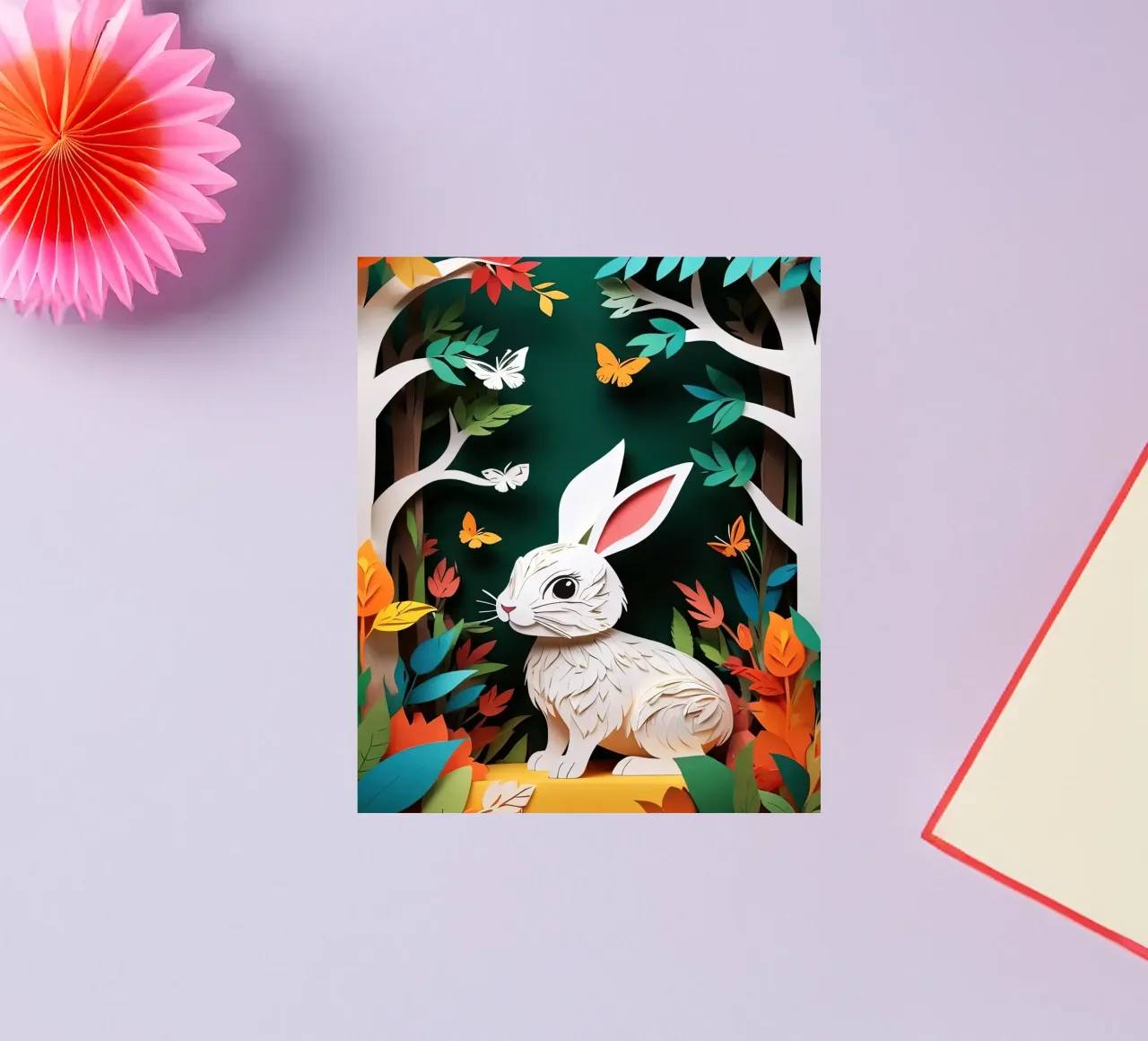 Rabbit Paper Cuting sticker by Delaney Okuneva