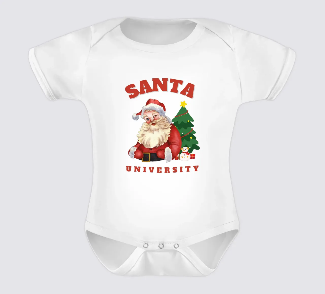 Kerstman universiteit kerstdag babyrompertje korte mouwen van muhidines