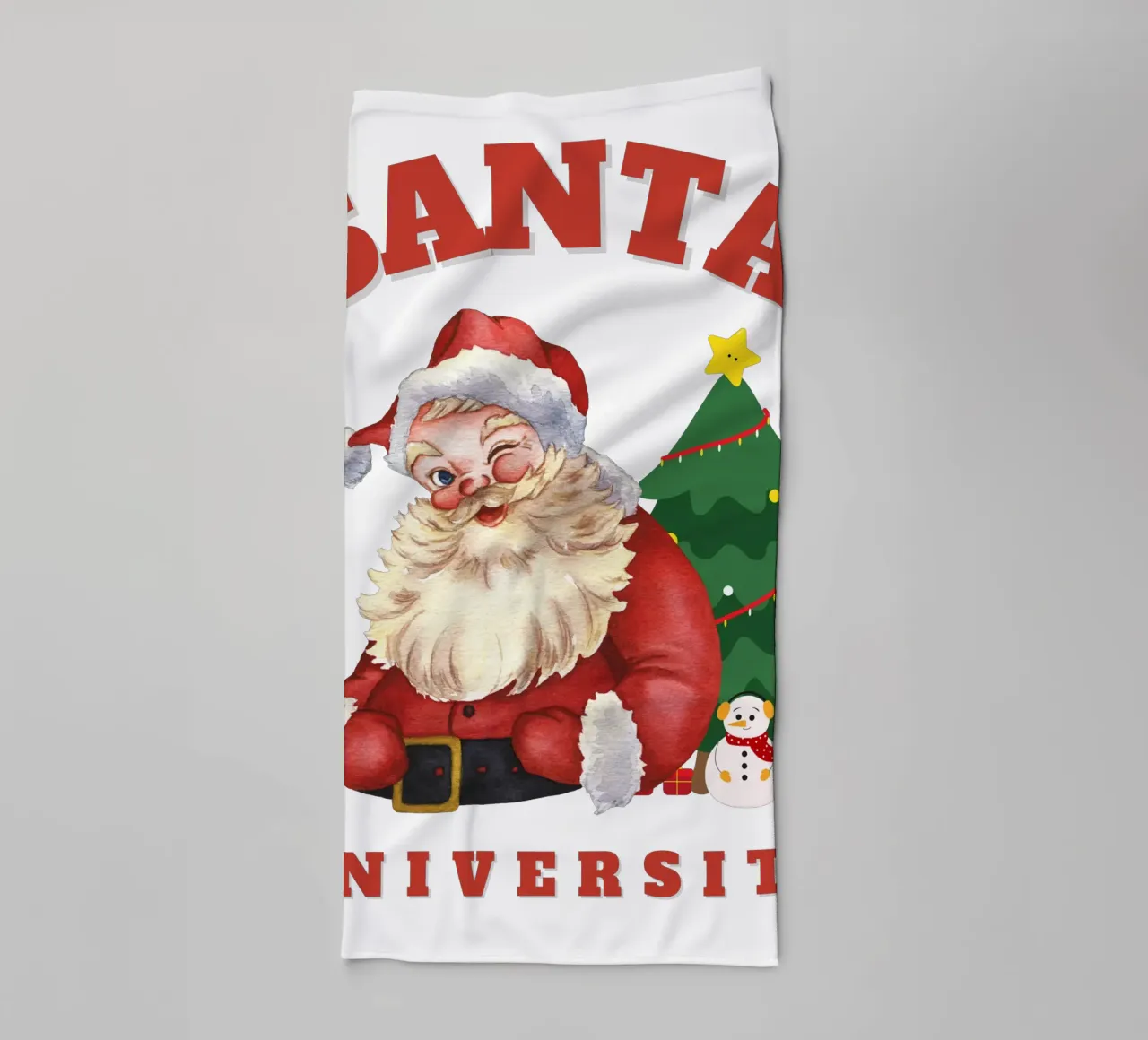 Kerstman universiteit kerstdag badhanddoek van muhidines
