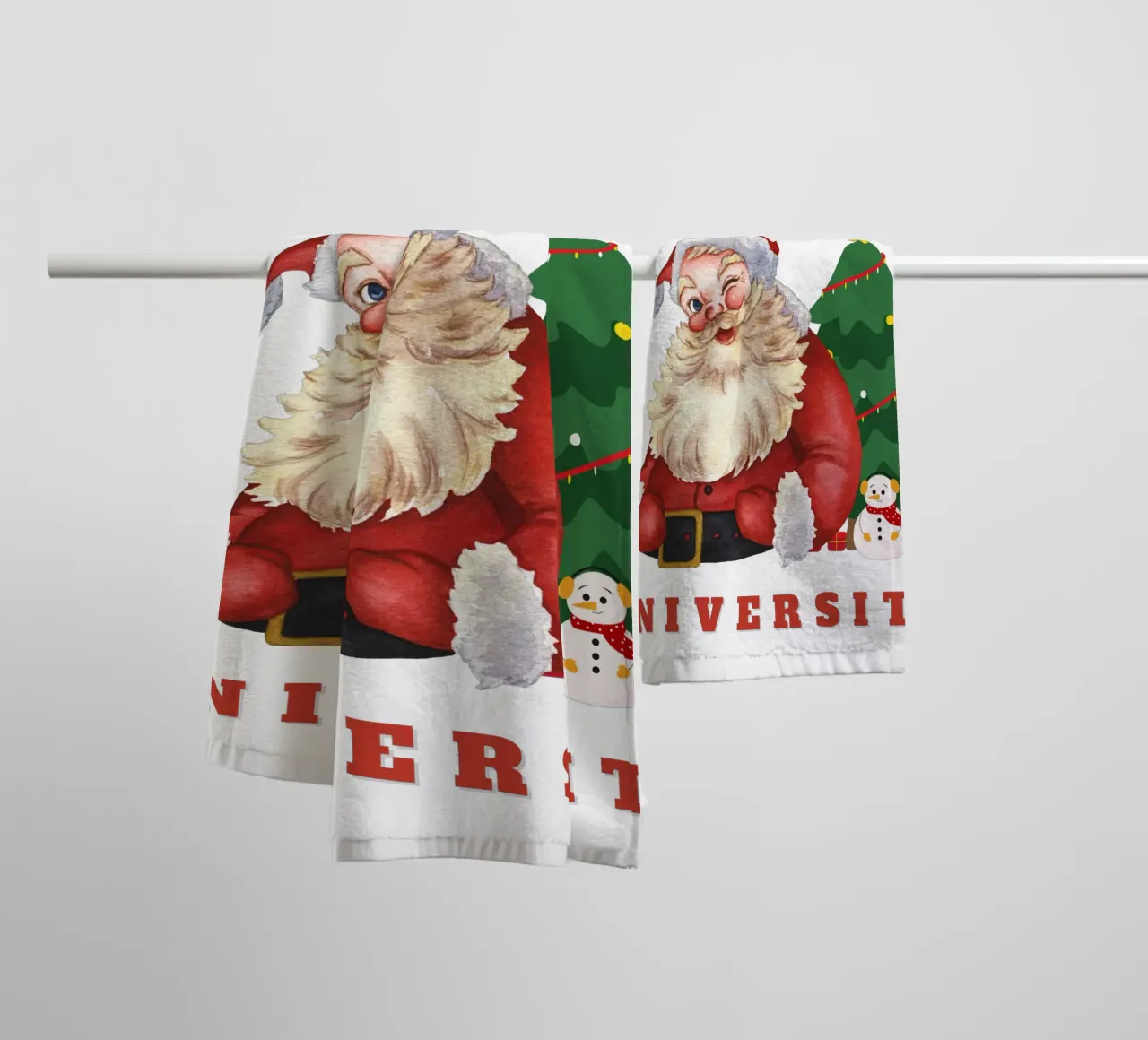 Kerstman universiteit kerstdag badhanddoek van muhidines