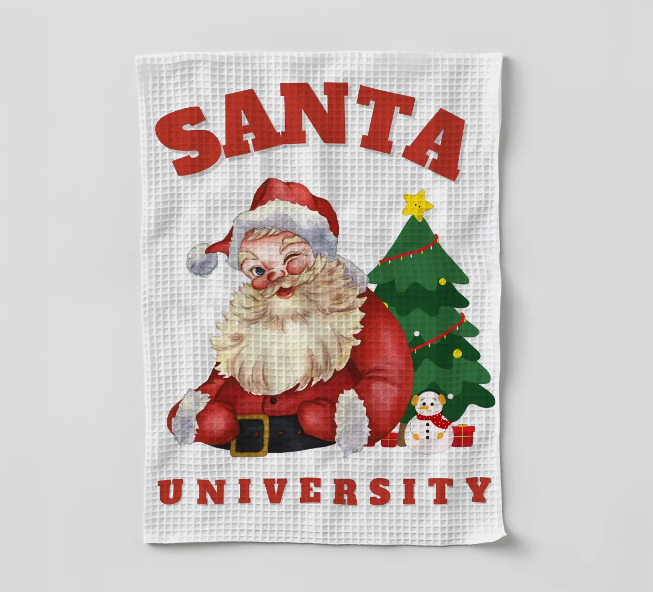 Kerstman universiteit kerstdag theedoek van muhidines