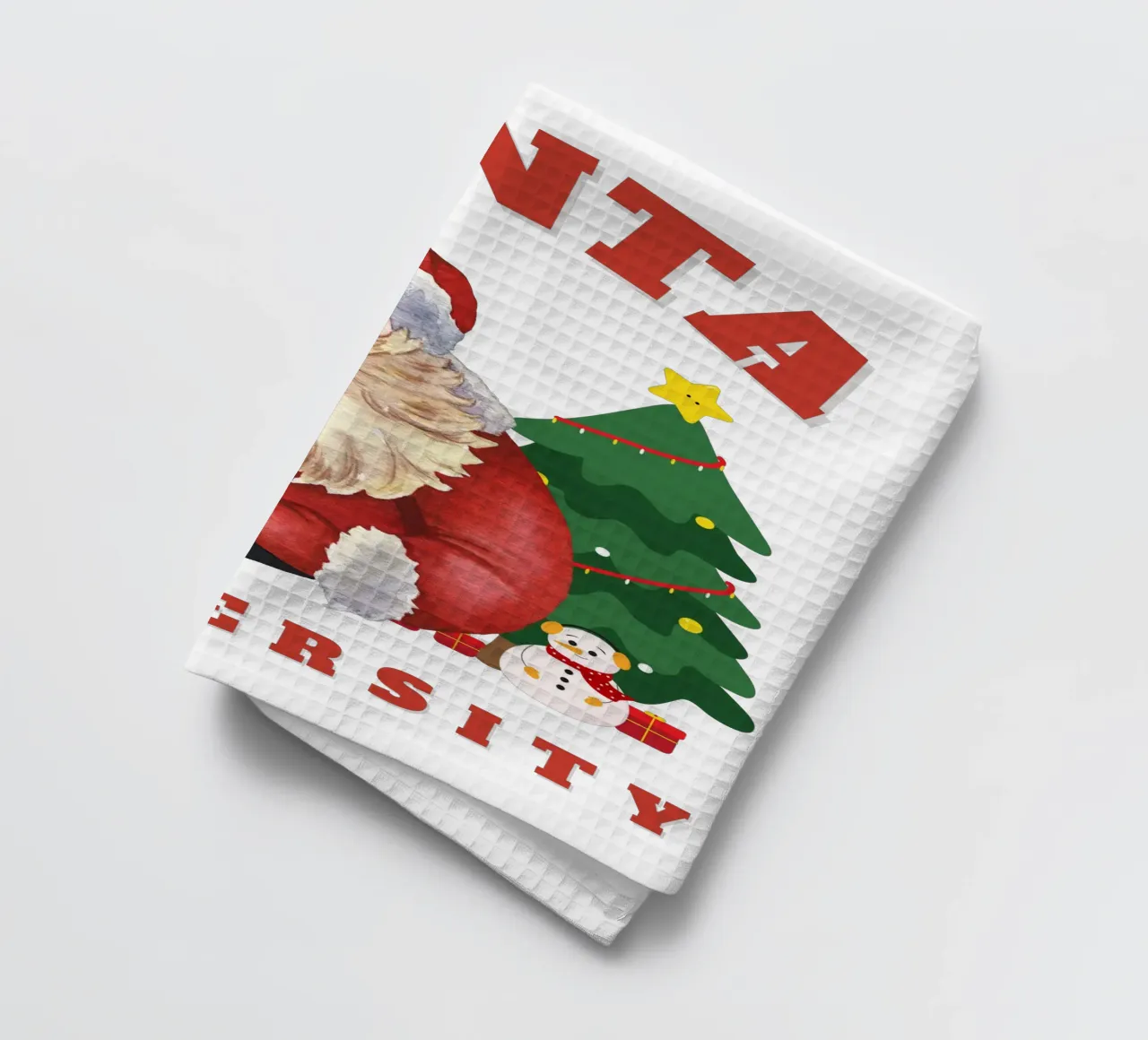 Kerstman universiteit kerstdag theedoek van muhidines