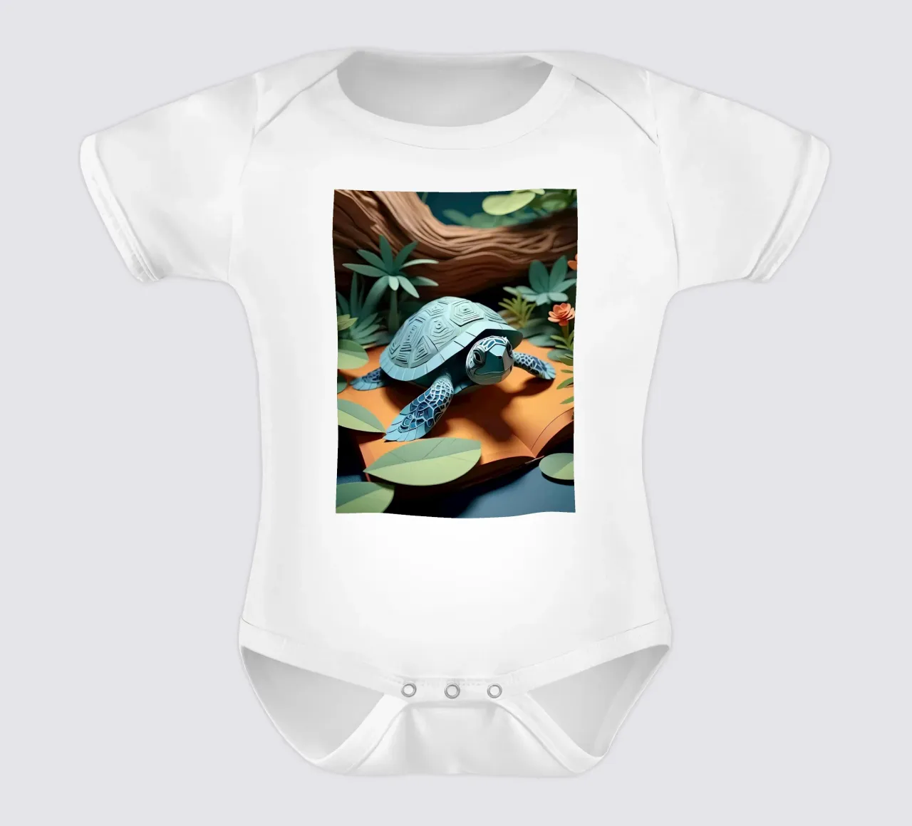 Taglio della carta Turttle body neonato maniche corte da Delaney Okuneva
