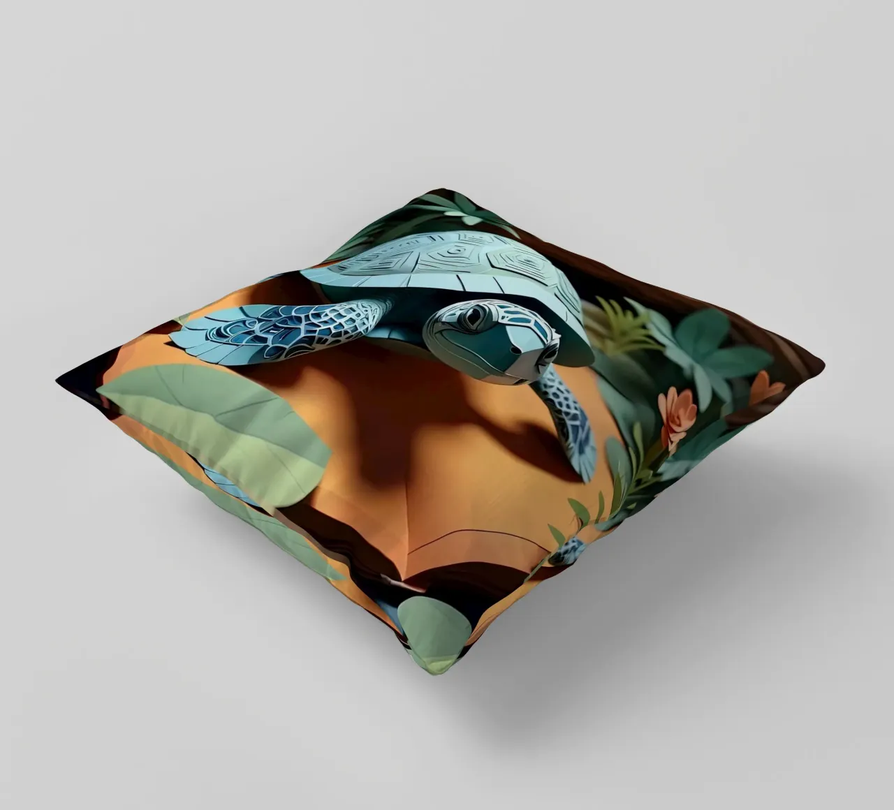 Taglio della carta Turttle cuscino da Delaney Okuneva