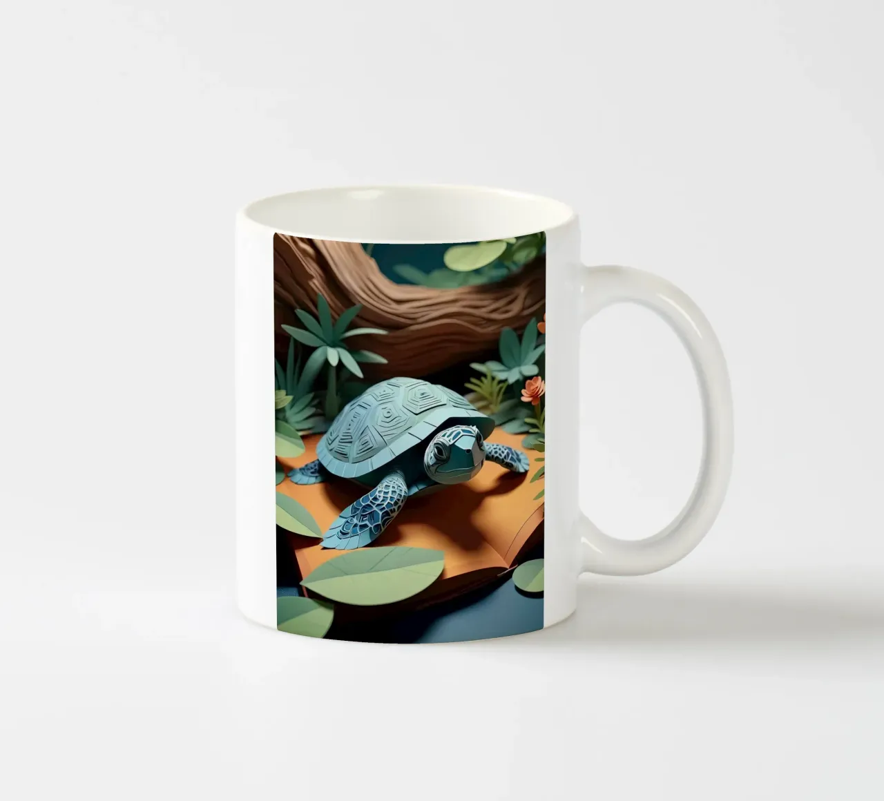 Taglio della carta Turttle tazza in ceramica da Delaney Okuneva