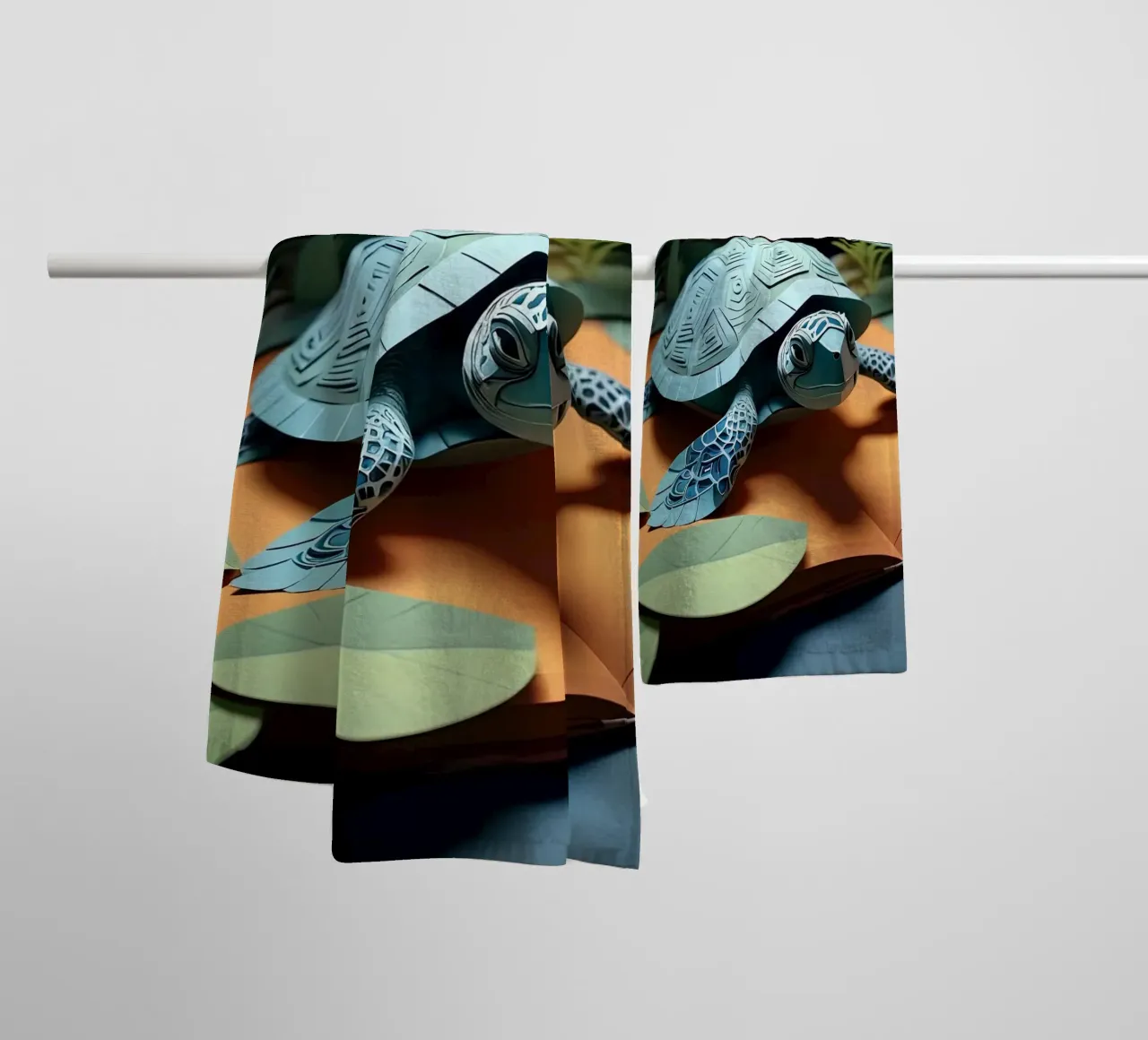 Turttle Paper cuting towel by Delaney Okuneva