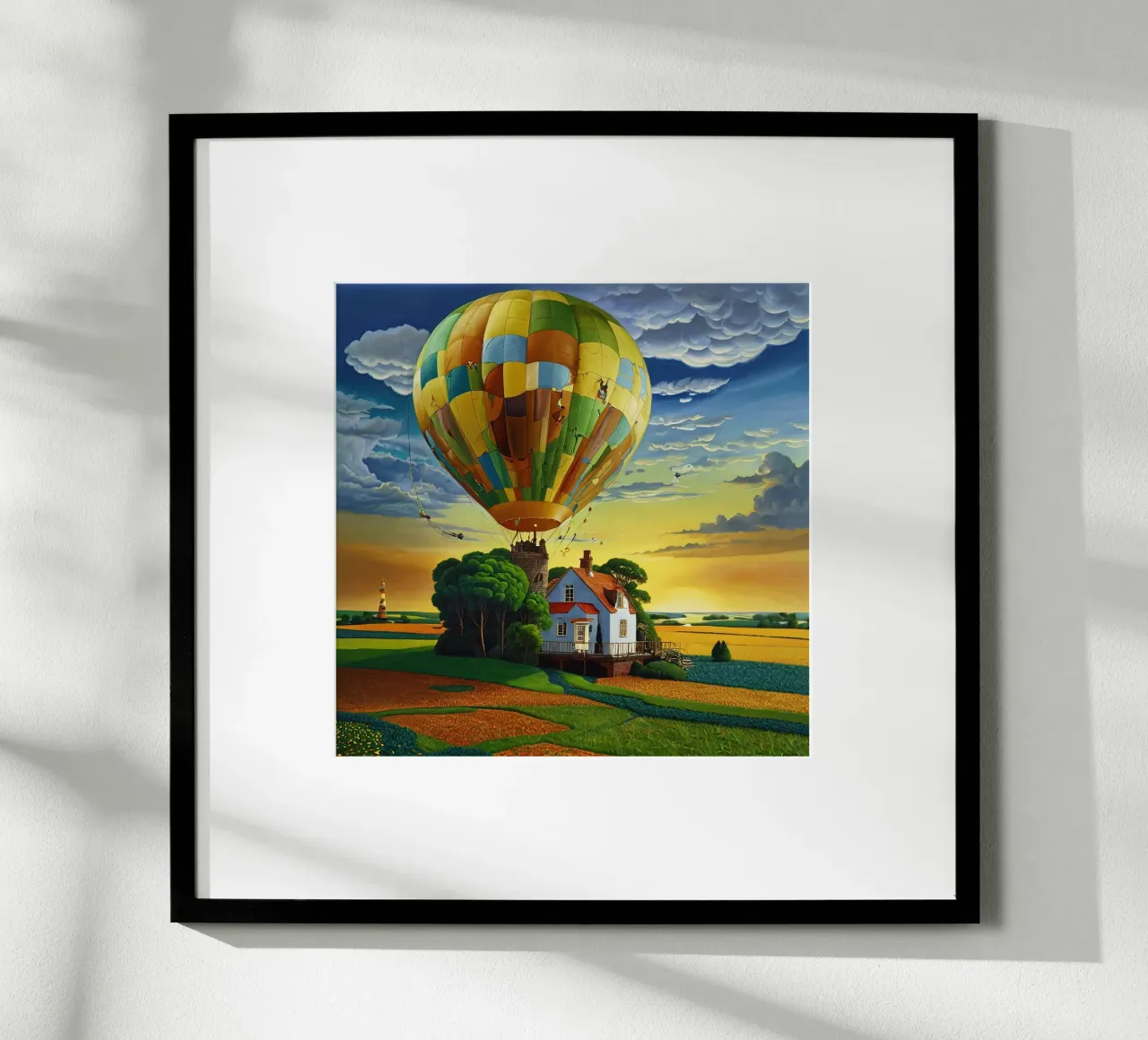 Casa Baloon poster con telaio in alluminio da Delaney Okuneva