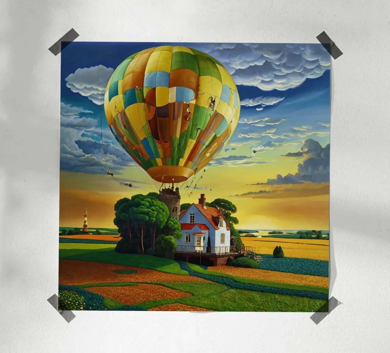 Casa Baloon poster con telaio in alluminio da Delaney Okuneva