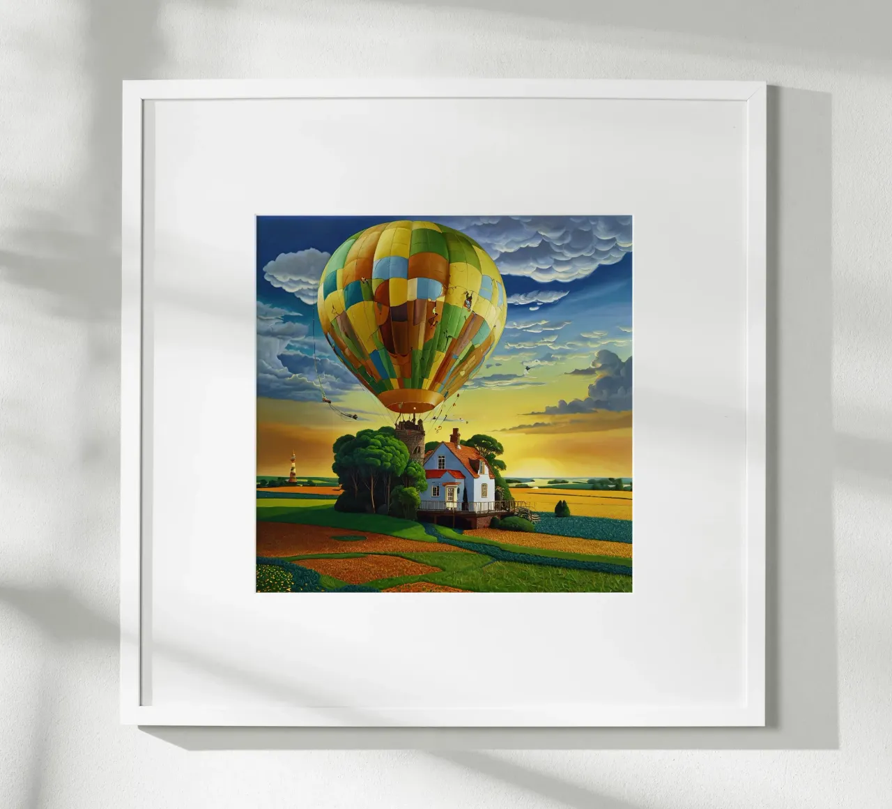 Casa Baloon poster con telaio in alluminio da Delaney Okuneva