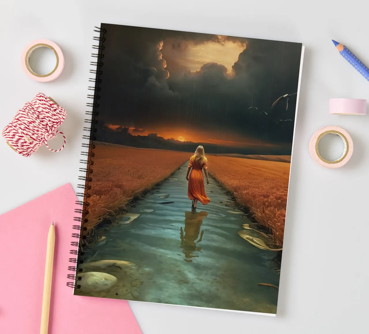 Go A way spiral notebook by Delaney Okuneva