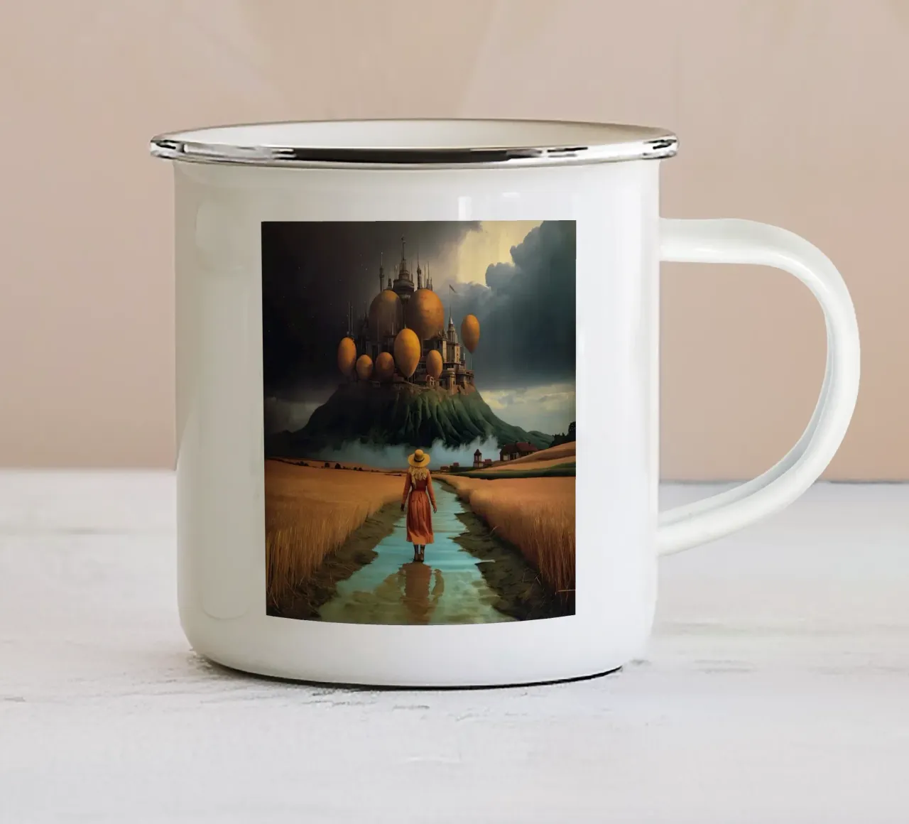 Il castello più bello tazza in smalto da Delaney Okuneva