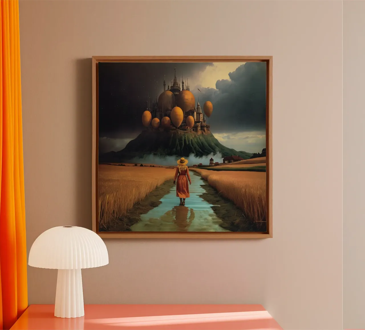 Gratest Castle canvas with Floater frame by Delaney Okuneva