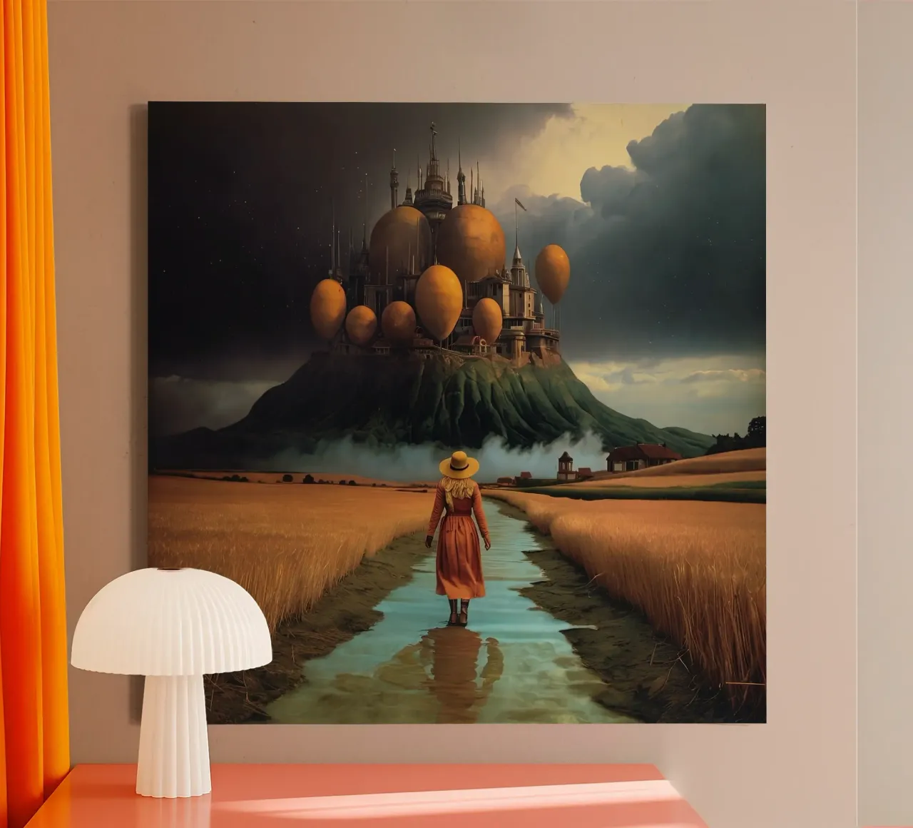 Gratest Castle canvas with Floater frame by Delaney Okuneva
