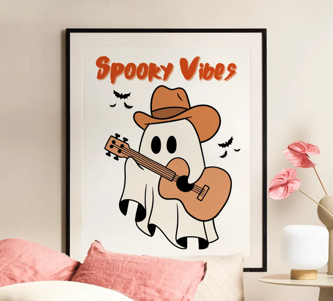 vibrazioni spettrali di Halloween poster con telaio in alluminio da muhidines